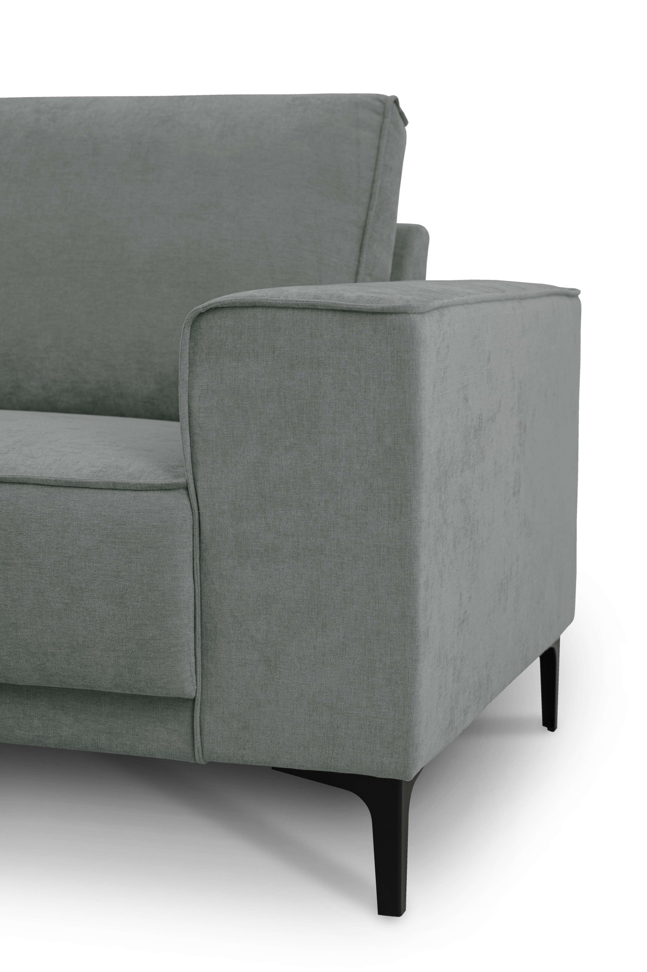 Places of Style Ecksofa »Polsterecke Oland, Struktur, Flachgewebe, Luxus-Microfaser, Boucle«, L-Form, 280 cm, Wellenunterfederung, Skandi-Design, Metallfüsse