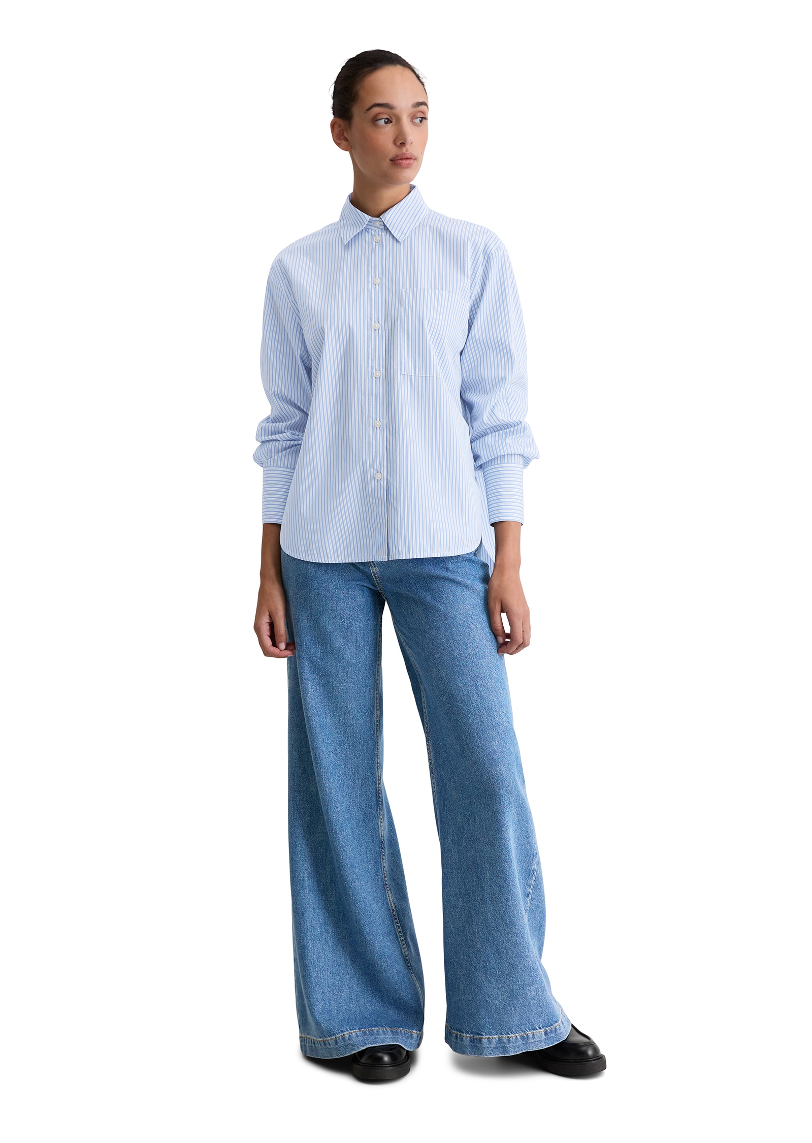 Marc O'Polo Blouse à manches longues gestreift, Kentkragen, oversized,