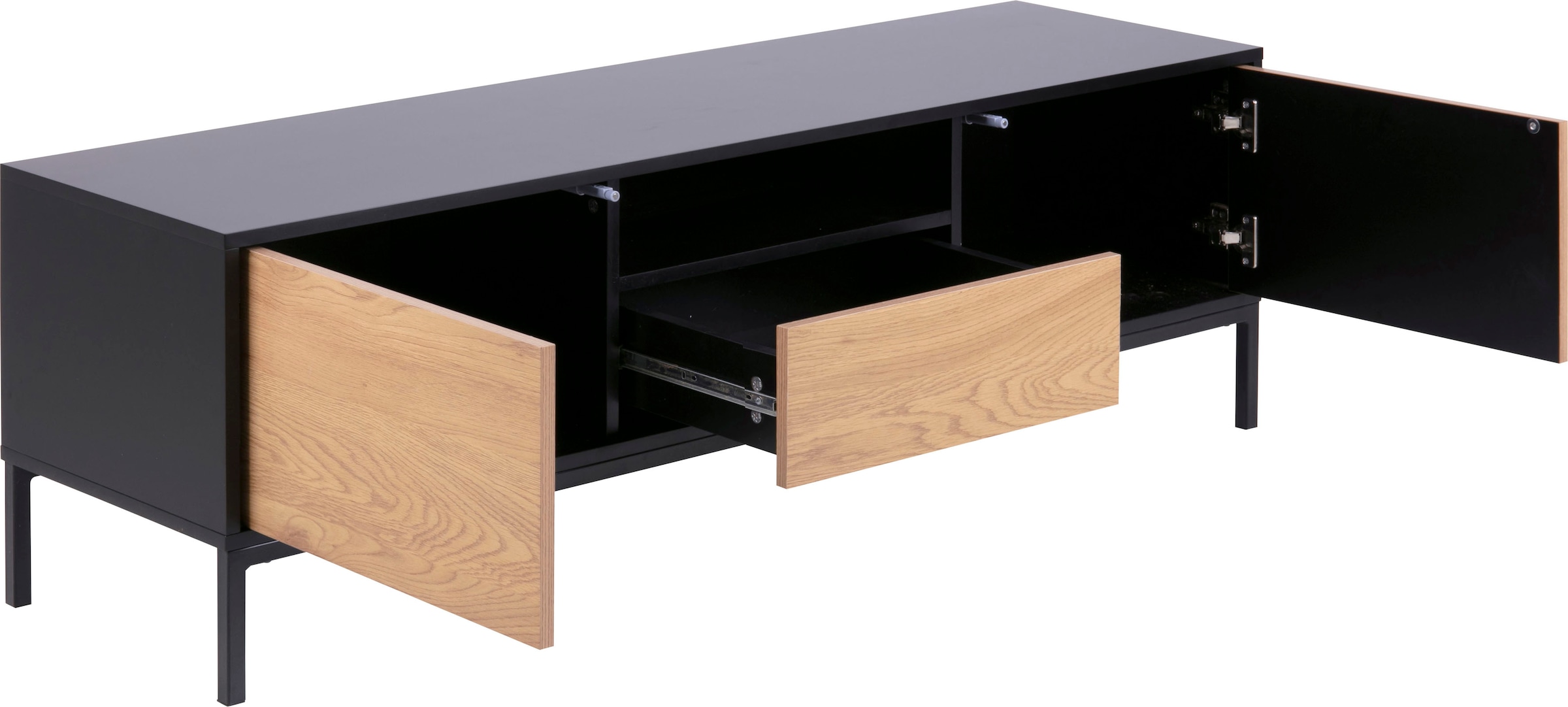 ACTONA GROUP TV-Schrank 1 Schublade, 1 offenem Fach und 2 geschlossenen Fächern, Breite 140 cm