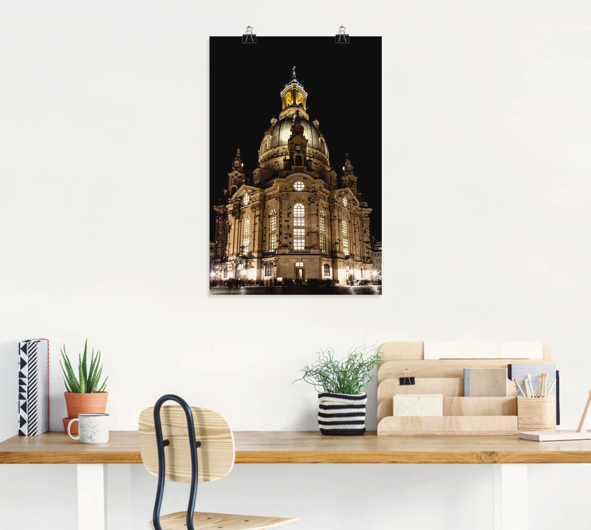 Artland Wandbild »Erleuchtete Frauenkirche in Dresden«, Gebäude, (1 St.), als Leinwandbild, Poster in verschied. Grössen