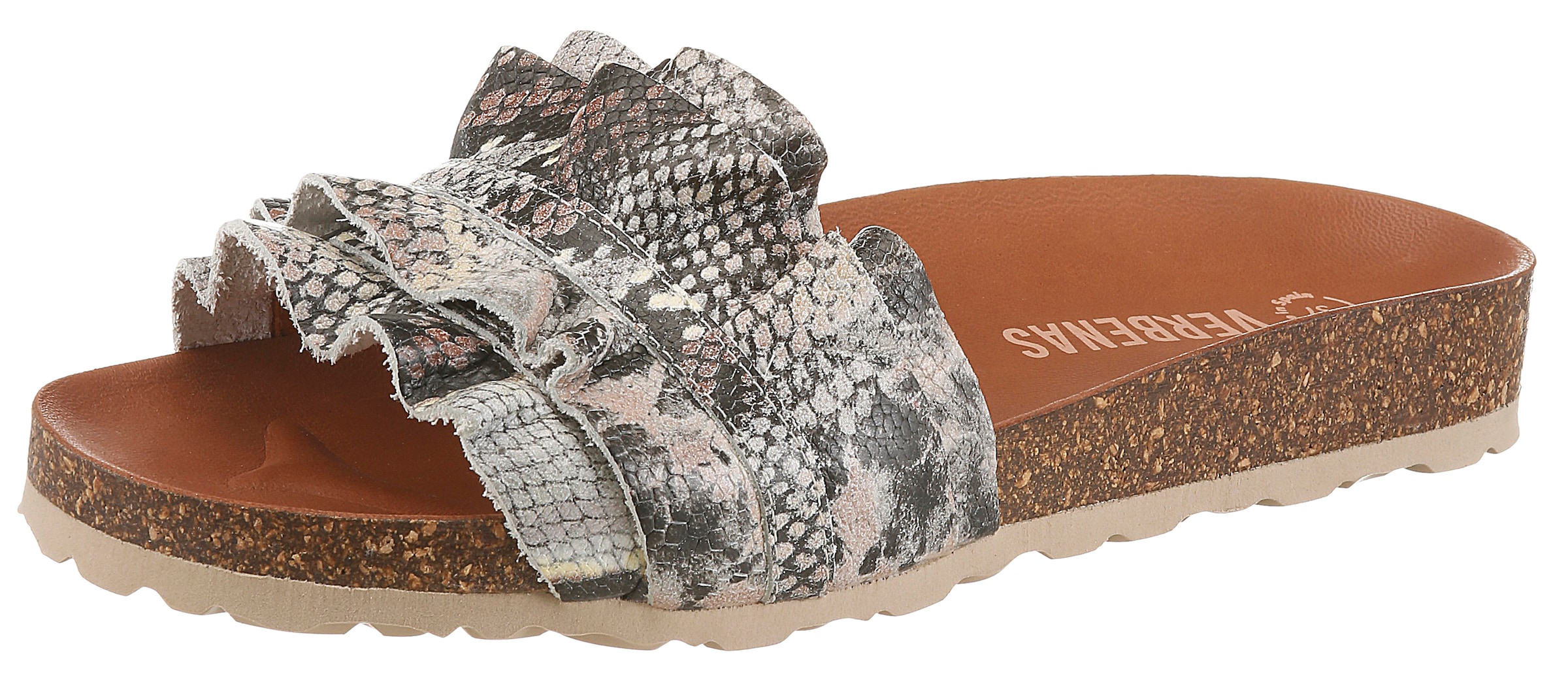 Image of VERBENAS Pantolette "ROCIO" Sommerschuh, Strandschuh, Urlaubsschuh in Reptil-Optik
