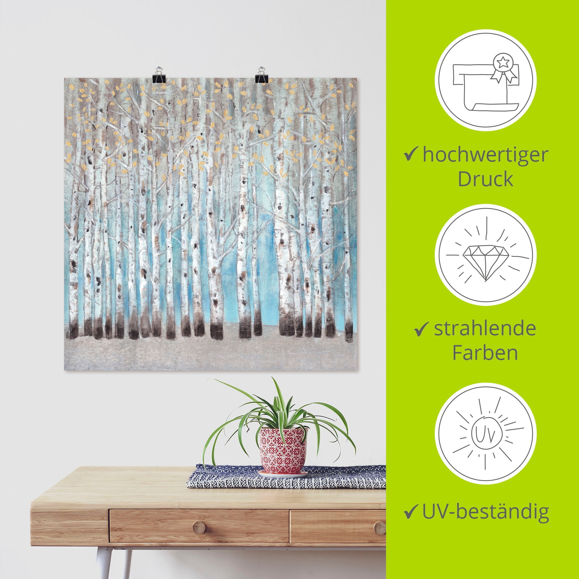 Artland Poster »In den Wald I«, Wald, (1 St.), als Alubild, Leinwandbild, Wandaufkleber oder Poster in versch. Grössen