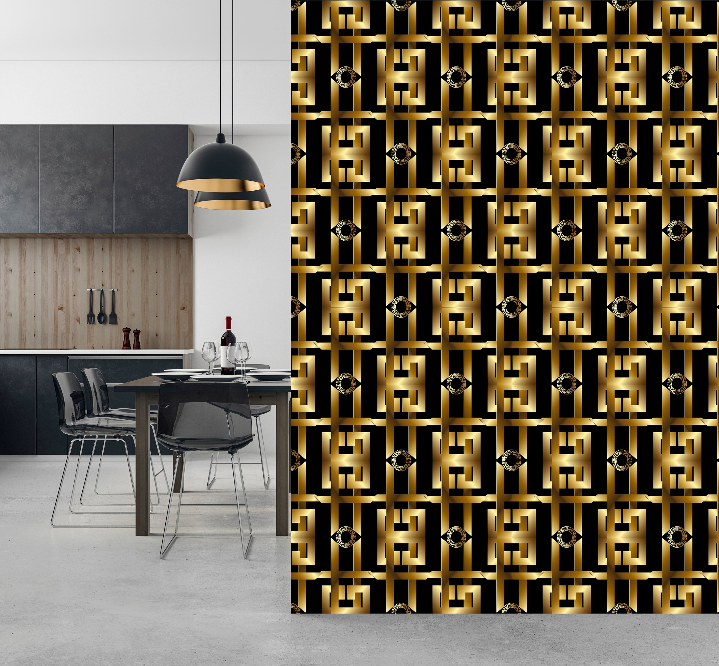 queence Vinyltapete »Gemma« Farbverlauf | abstrakt | bedruckt | gemustert glatt 90x250cm, selbstklebend, kinderleichte Anbringung, , Sticker