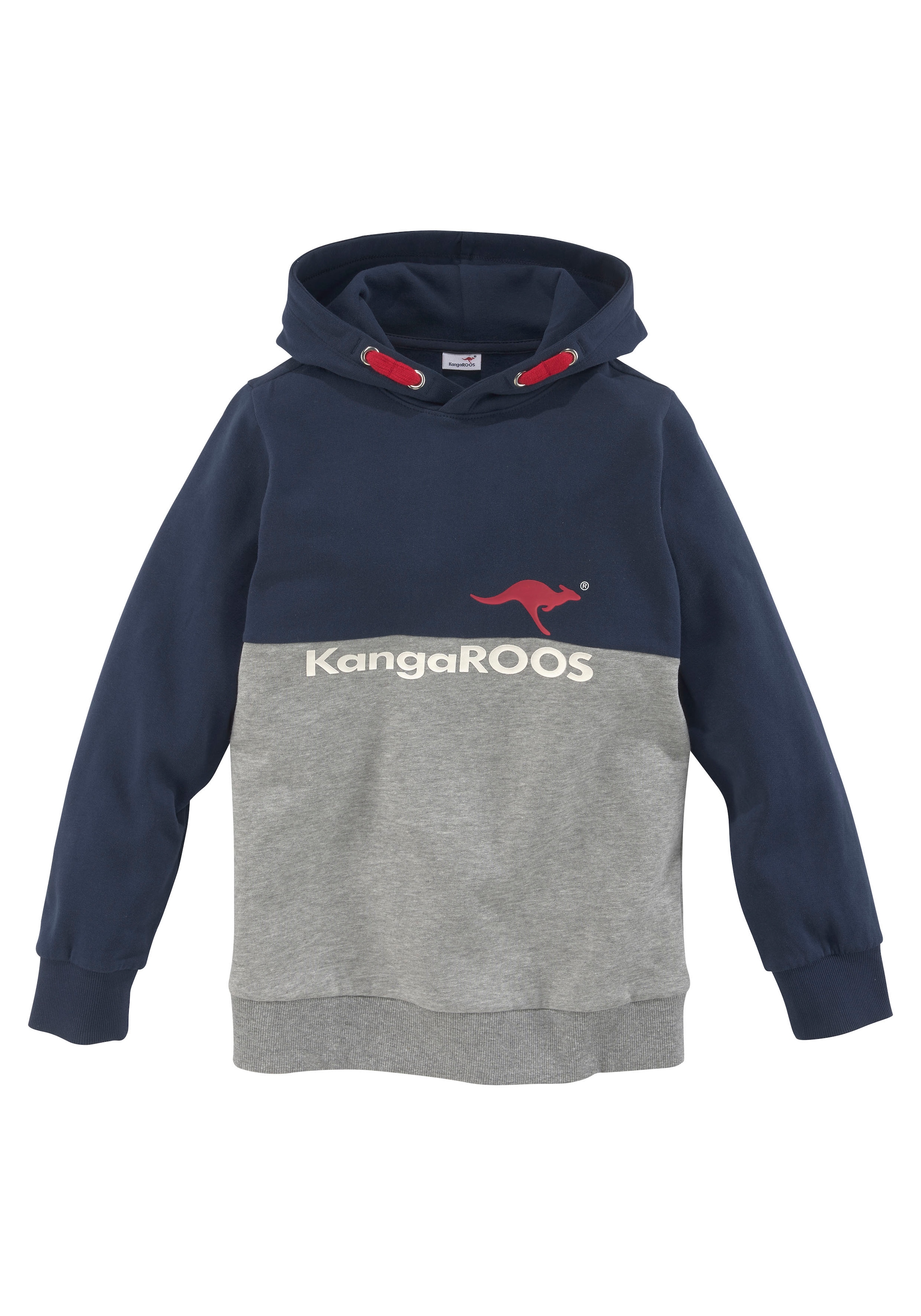 Kapuzensweatshirt en mit zweifarbig ✌ Acheter ligne KangaROOS Logodruck »Colorblocking«,