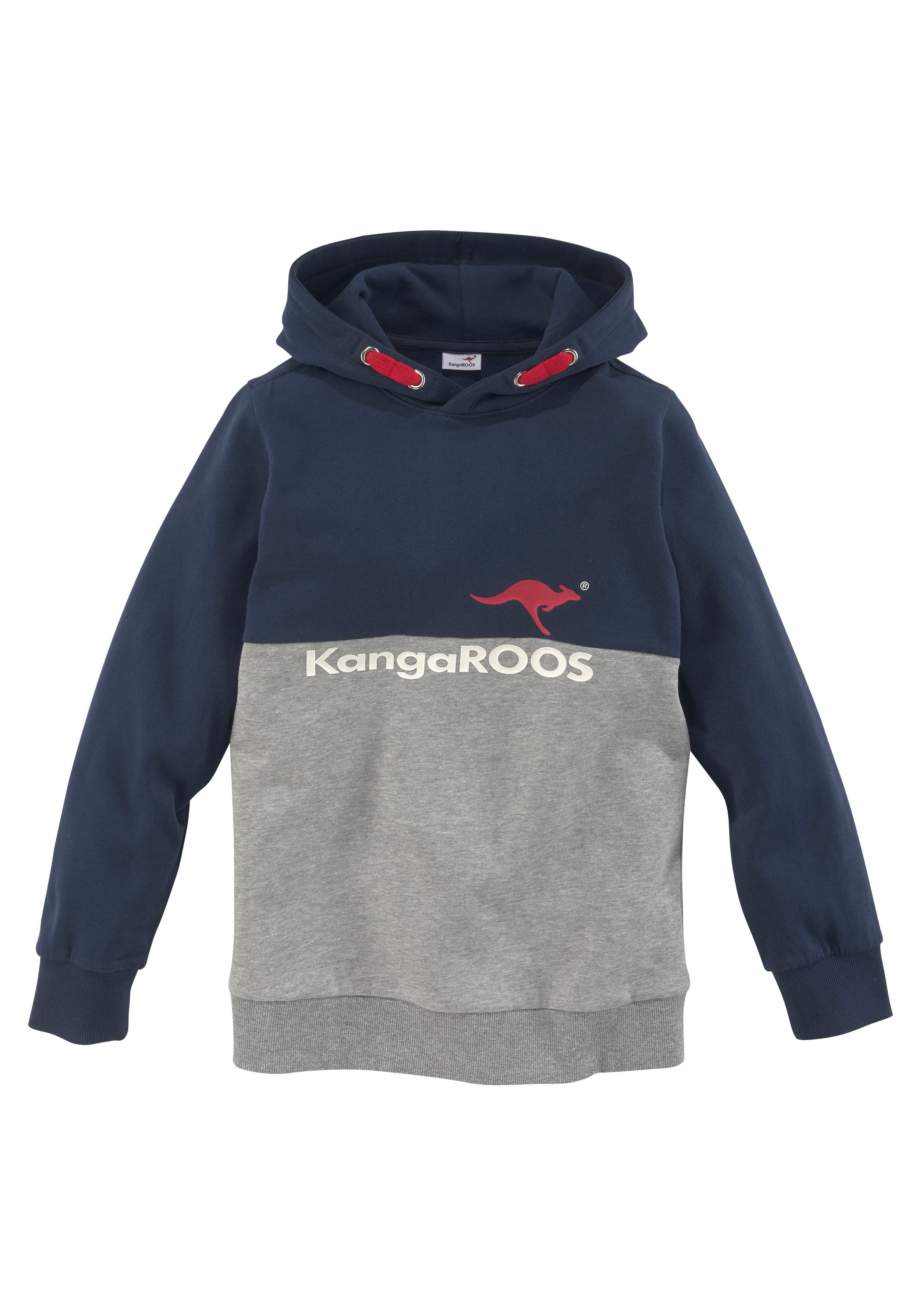 Image of KangaROOS Kapuzensweatshirt, zweifarbig mit Logodruck bei Ackermann Versand Schweiz