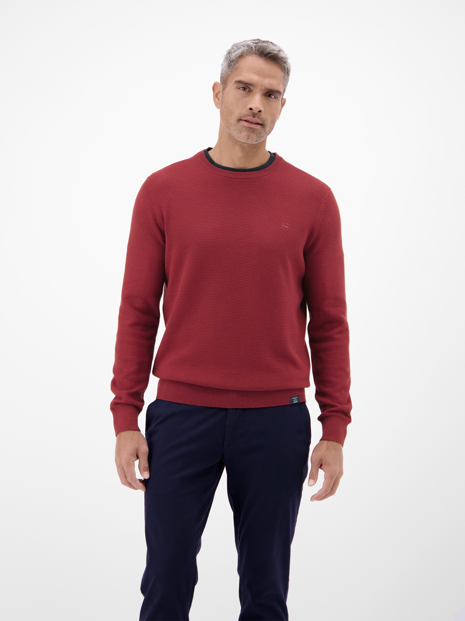 LERROS Strickpullover mit Logo Stickerei