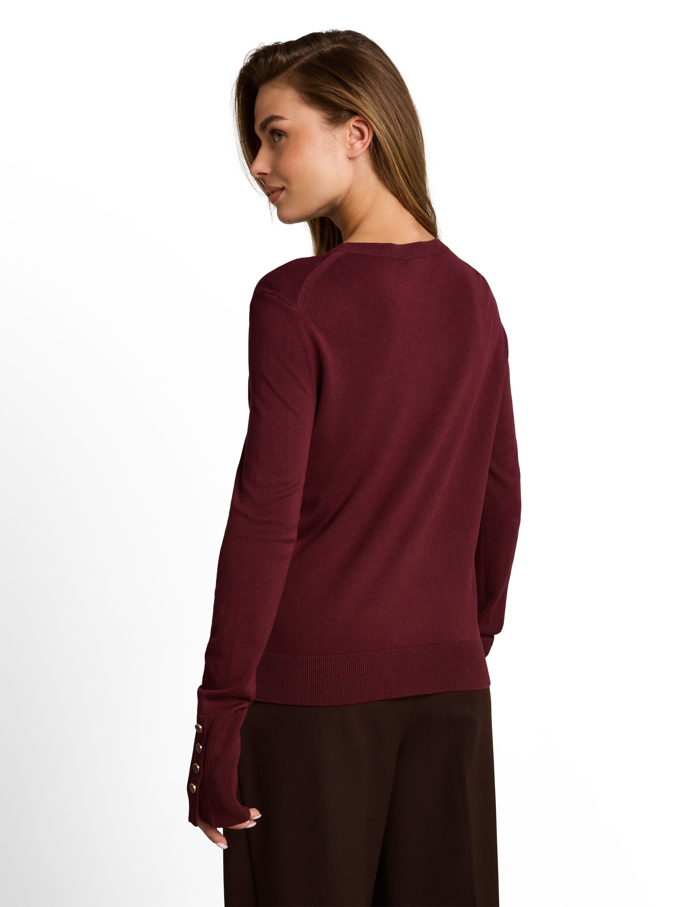 TOM TAILOR Pull en tricot »Regular« Dekorative Knopfdetails an den Ärmelbündchen / Viskose