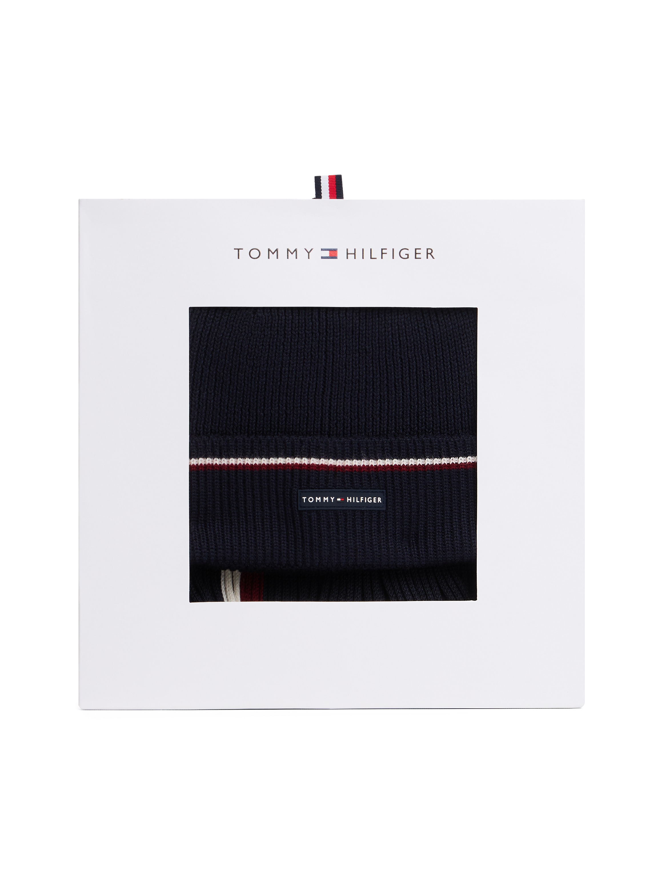 Tommy Hilfiger Beanie »TH RWB BEANIE & SCARF«, in Geschenkbox, aus Wollmix