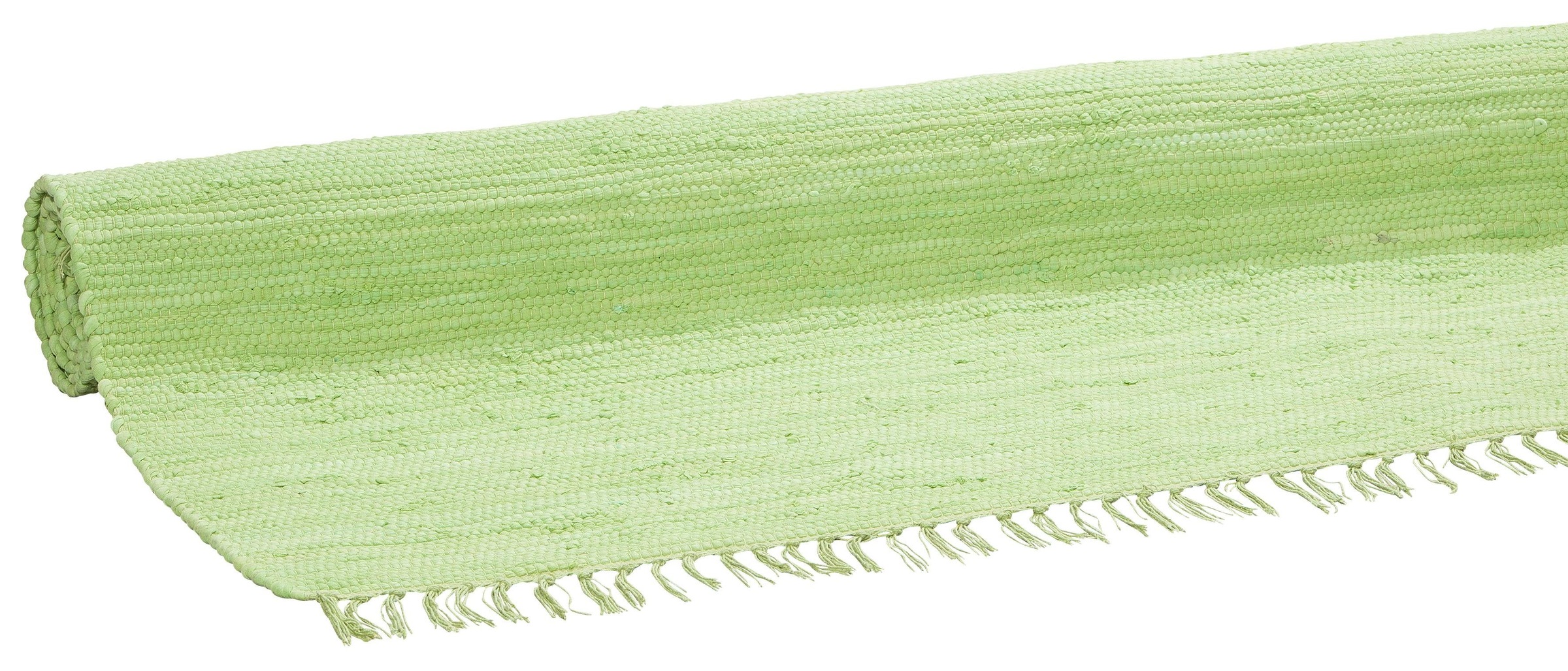 GOODproduct Teppich »Paul« rechteckig 5 mm Höhe Wendeteppich, Uni, handgewebt, mit Fransen, reine Baumwolle, Läufer