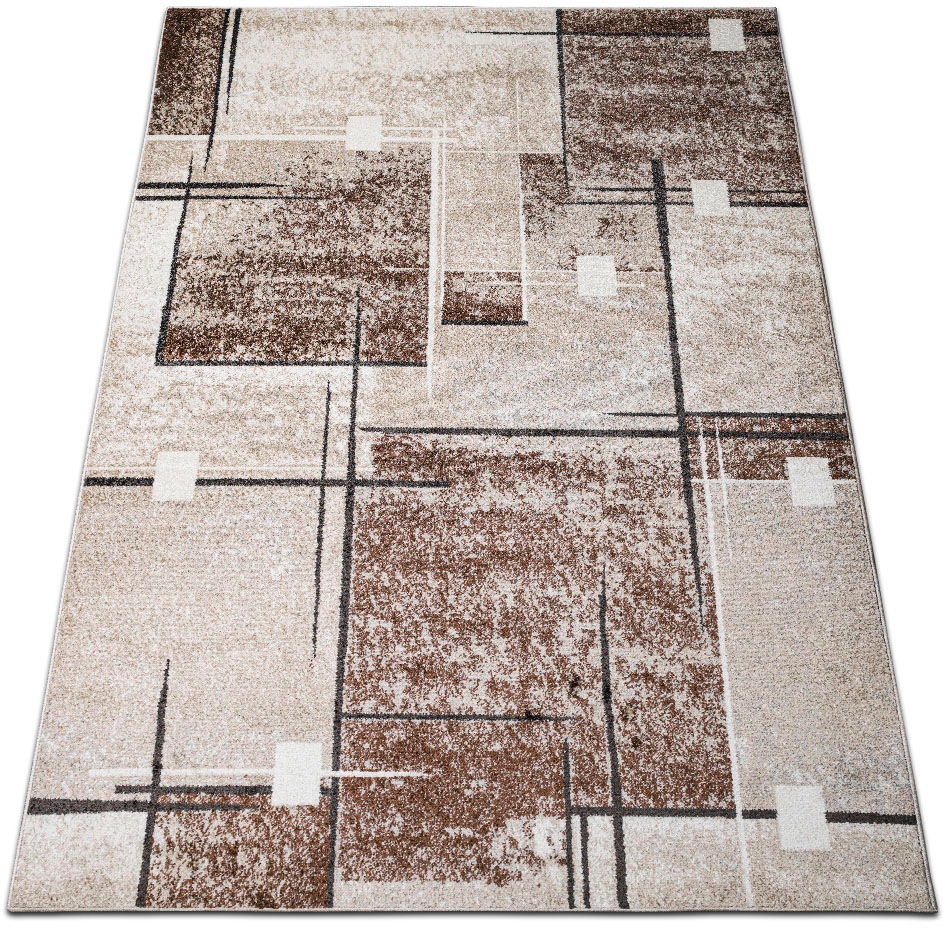 OTTO home Teppich "Deblin" rechteckig 9 mm Höhe weicher Flor, Kurzflor, Karo-Design, modern, geometrisches Muster