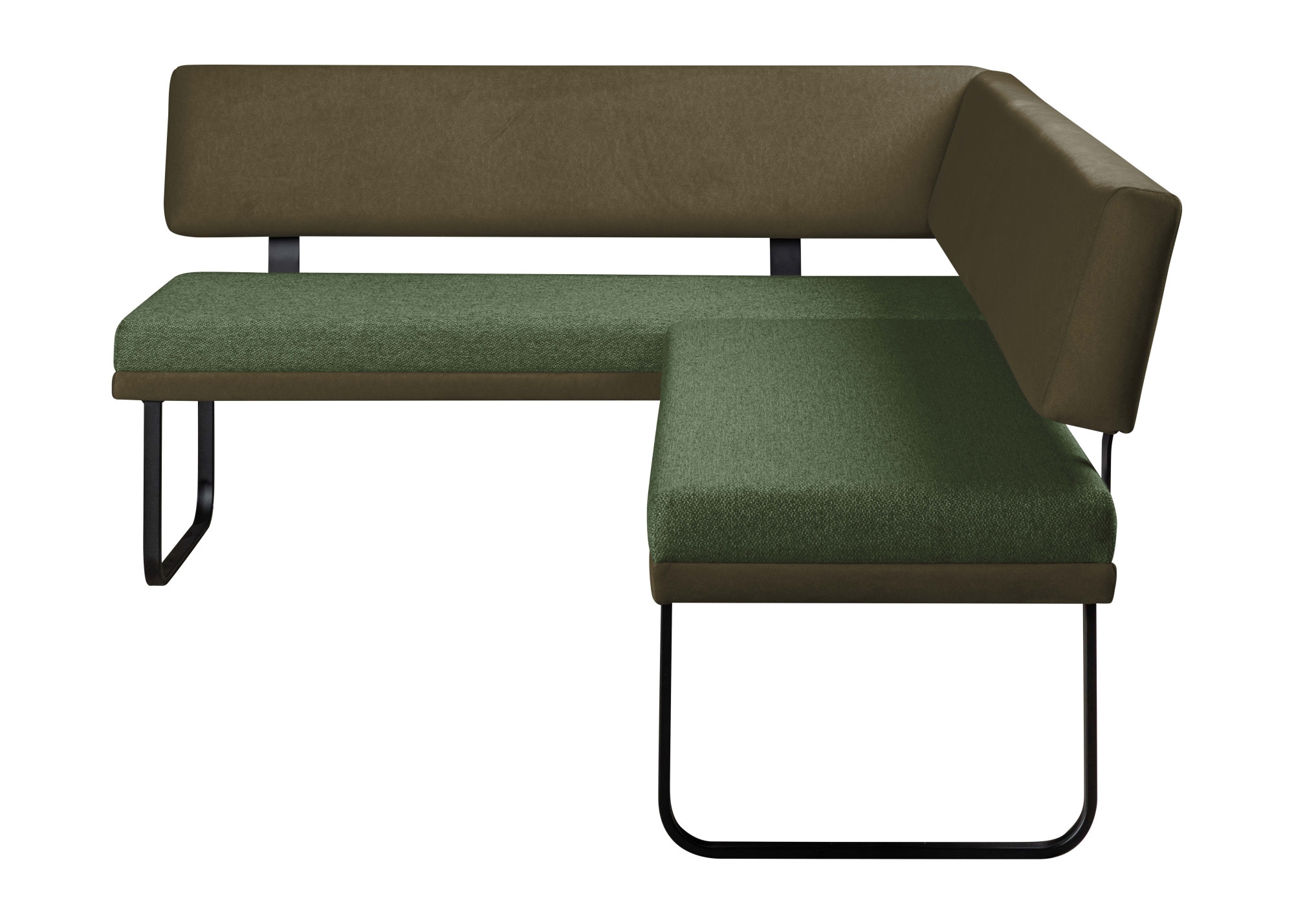 GOODproduct Ensemble de bancs d'angle »Gabi Essecke, Sitzgruppe, Eckbankgruppe, Küchenbankgruppe« Ensemble, 4tlg, 4 pièces tlg. Gestell aus matt-schwarzem Flachmetall, stabil, 2-Stoff-Design