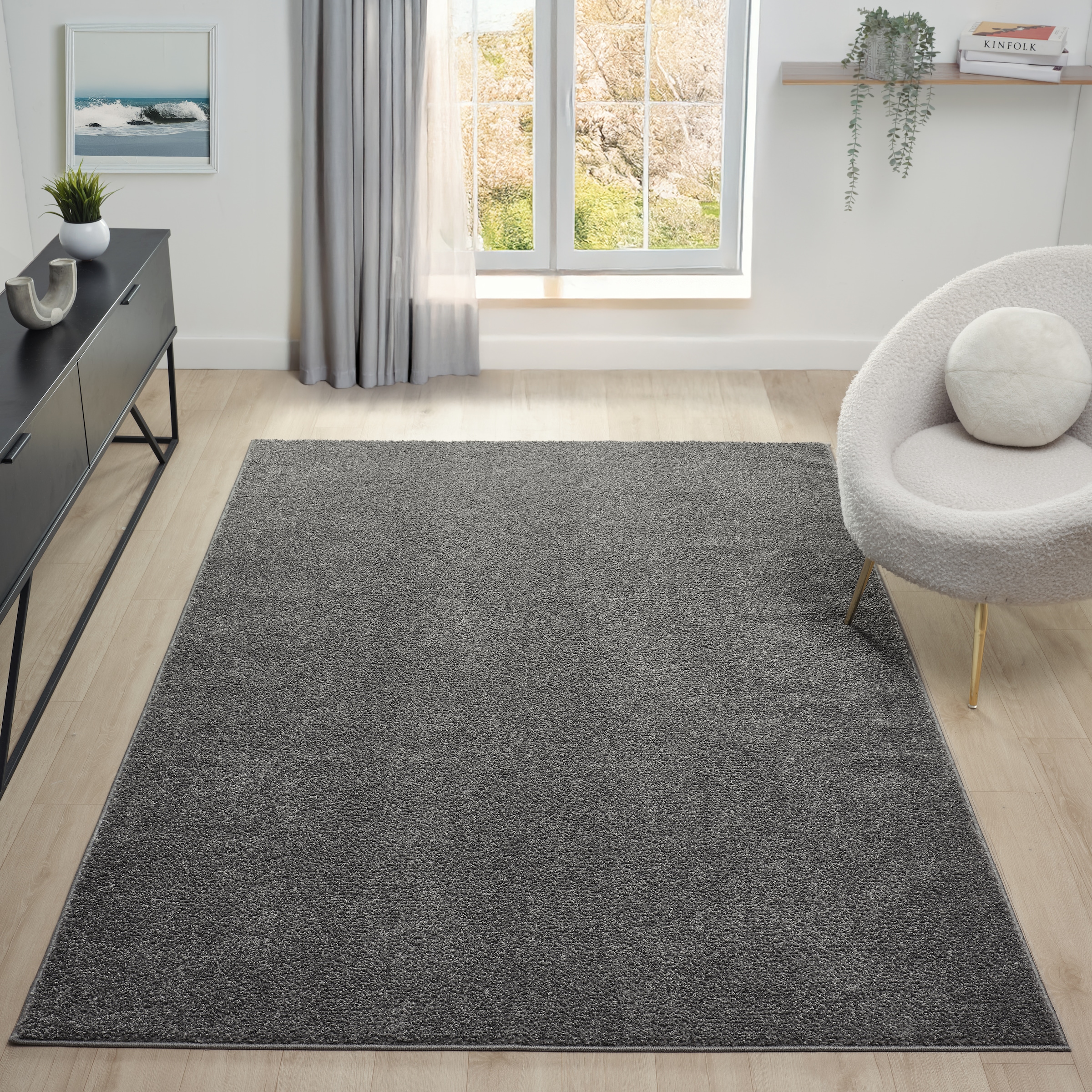 GOODproduct Teppich »Lisam« rechteckig 15 mm Höhe meliert, uni, Wohnzimmer, Schlafzimmer
