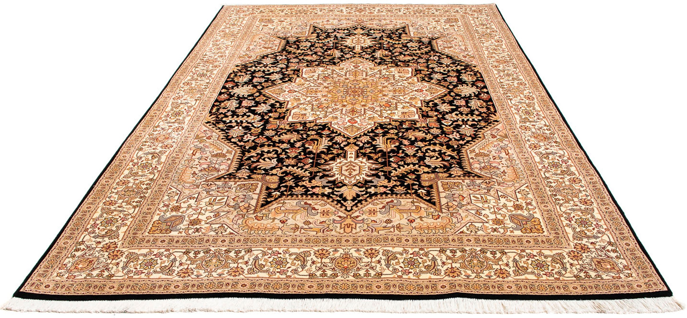 Image of morgenland Orientteppich »Perser - Täbriz - Royal - 303 x 200 cm - braun«, rechteckig, 7 mm Höhe, Wohnzimmer, Handgeknüpft, Einzelstück mit Zertifikat bei Ackermann Versand Schweiz