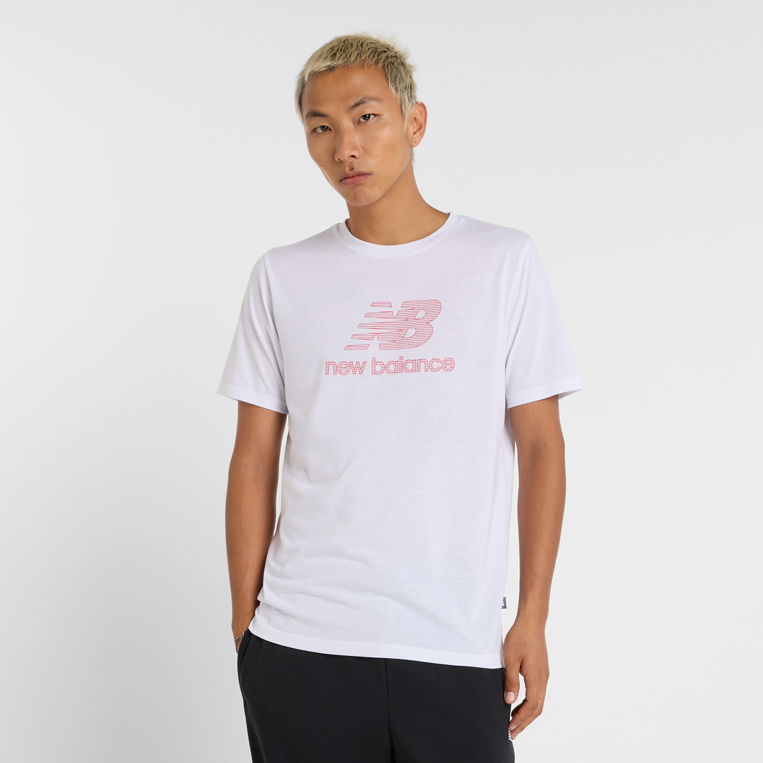 Image of New Balance Laufshirt "Heathertech Logo T-Shirt" aus Polyester und Baumwolle
