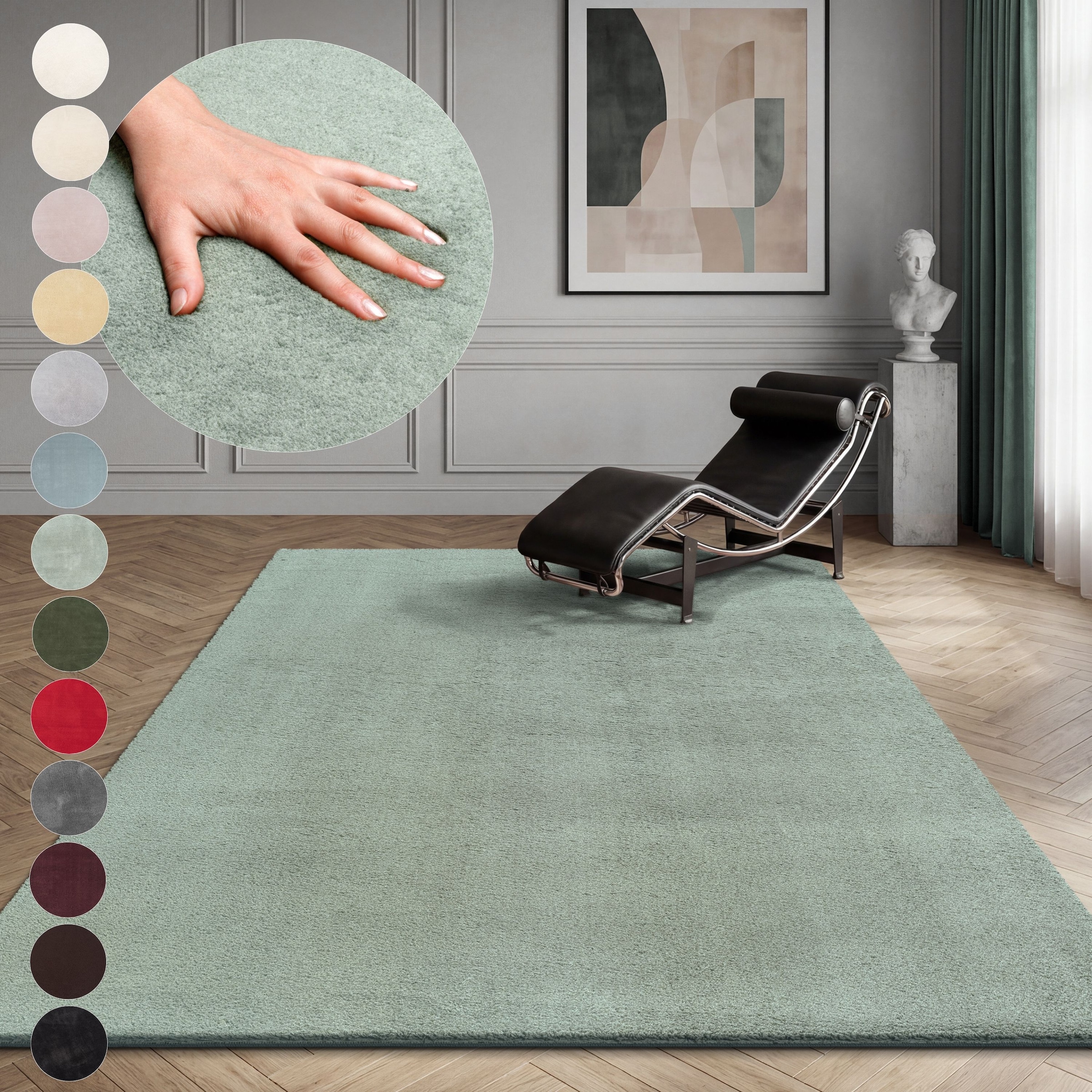 GOODproduct Teppich »Arabell, Kunstfellteppich, Felloptik, waschbar,« rechteckig 16 mm Höhe flauschig, kuschelig, Anti-Rutsch-Unterseite, Wohnzimmer, Schlafzimmer