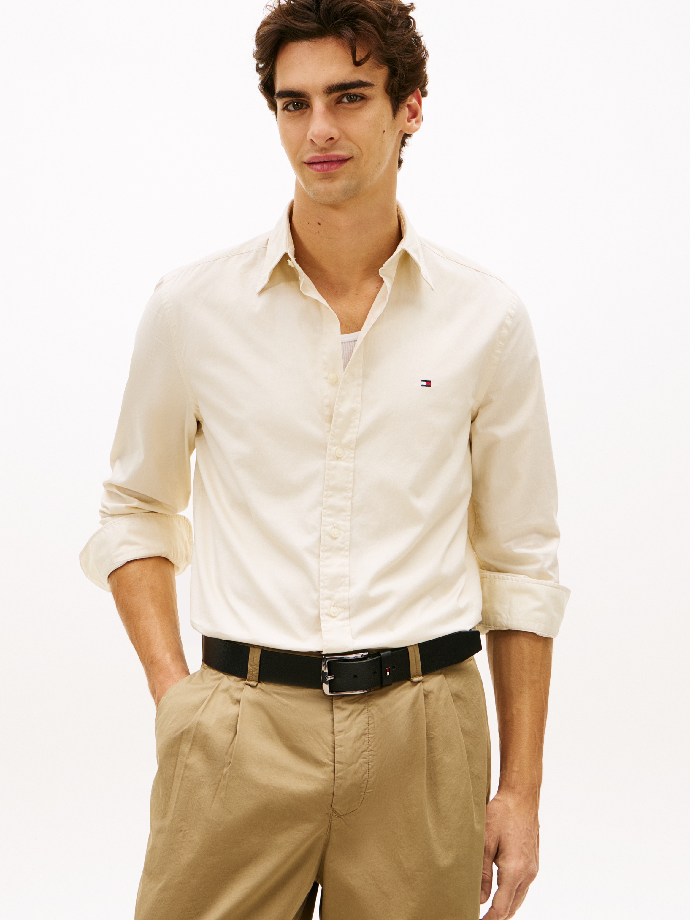 Image of Tommy Hilfiger Businesshemd "FLEX POPLIN SOLID" unifarben, klassisch, regular fit, Baumwolle, Button-down-Kragen