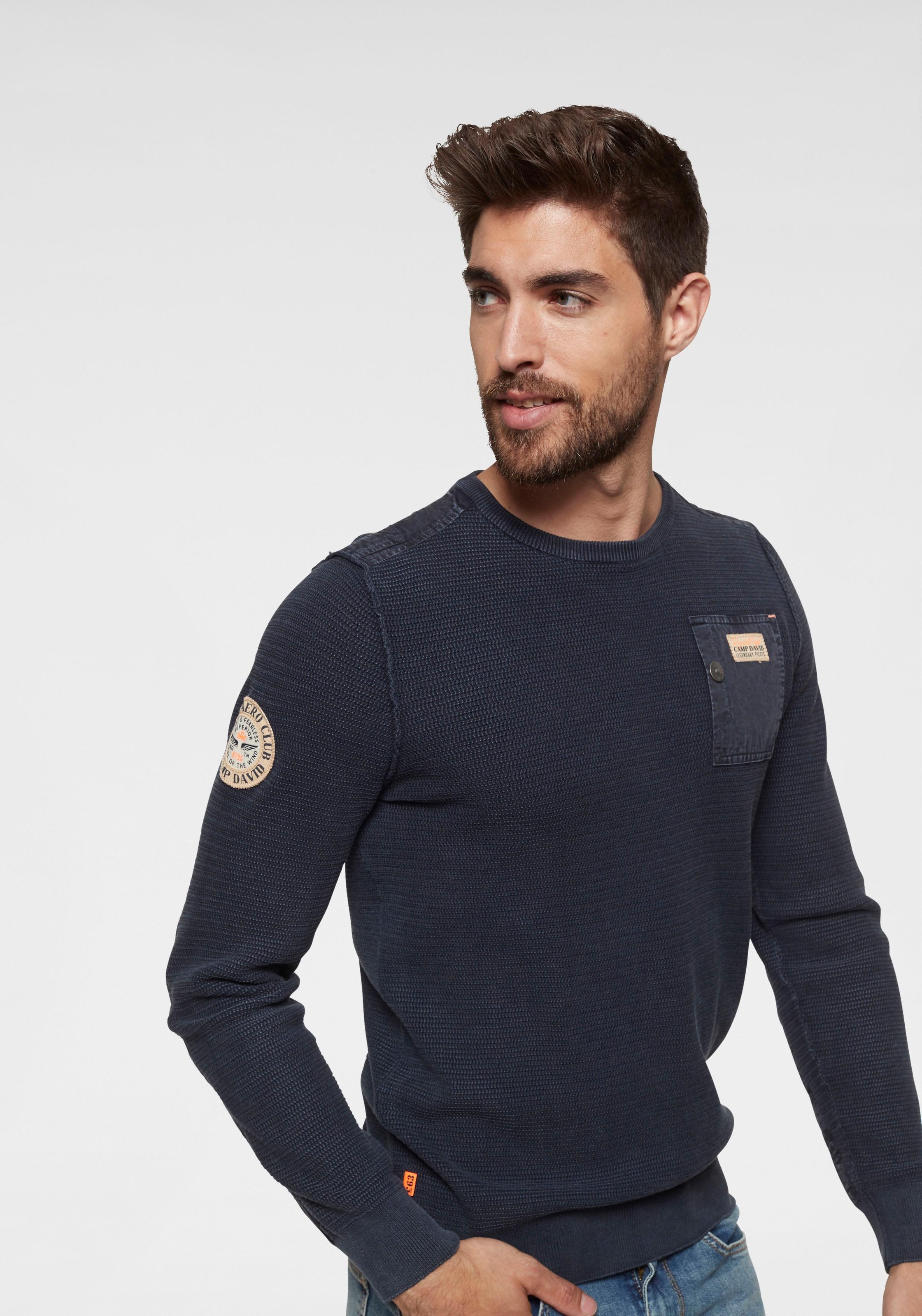 Image of CAMP DAVID Rundhalspullover, mit Details bei Ackermann Versand Schweiz