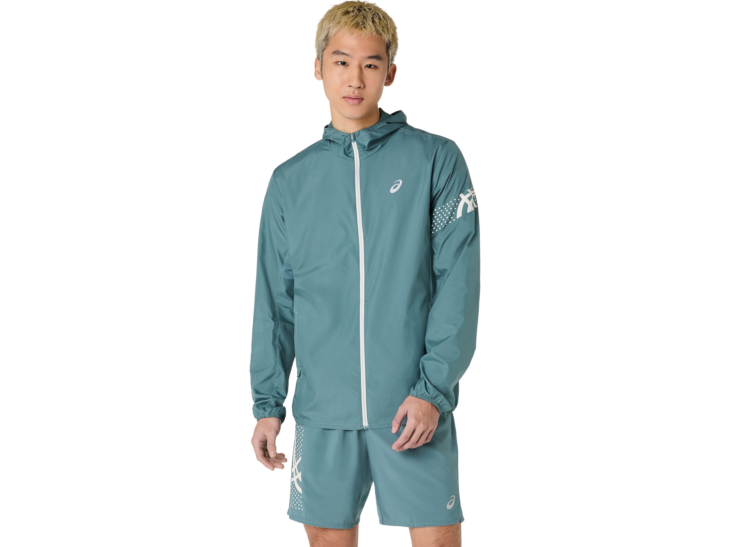 Asics Veste de course à pied »ICON JACKET« Déperlant, respirant, réfléchissant