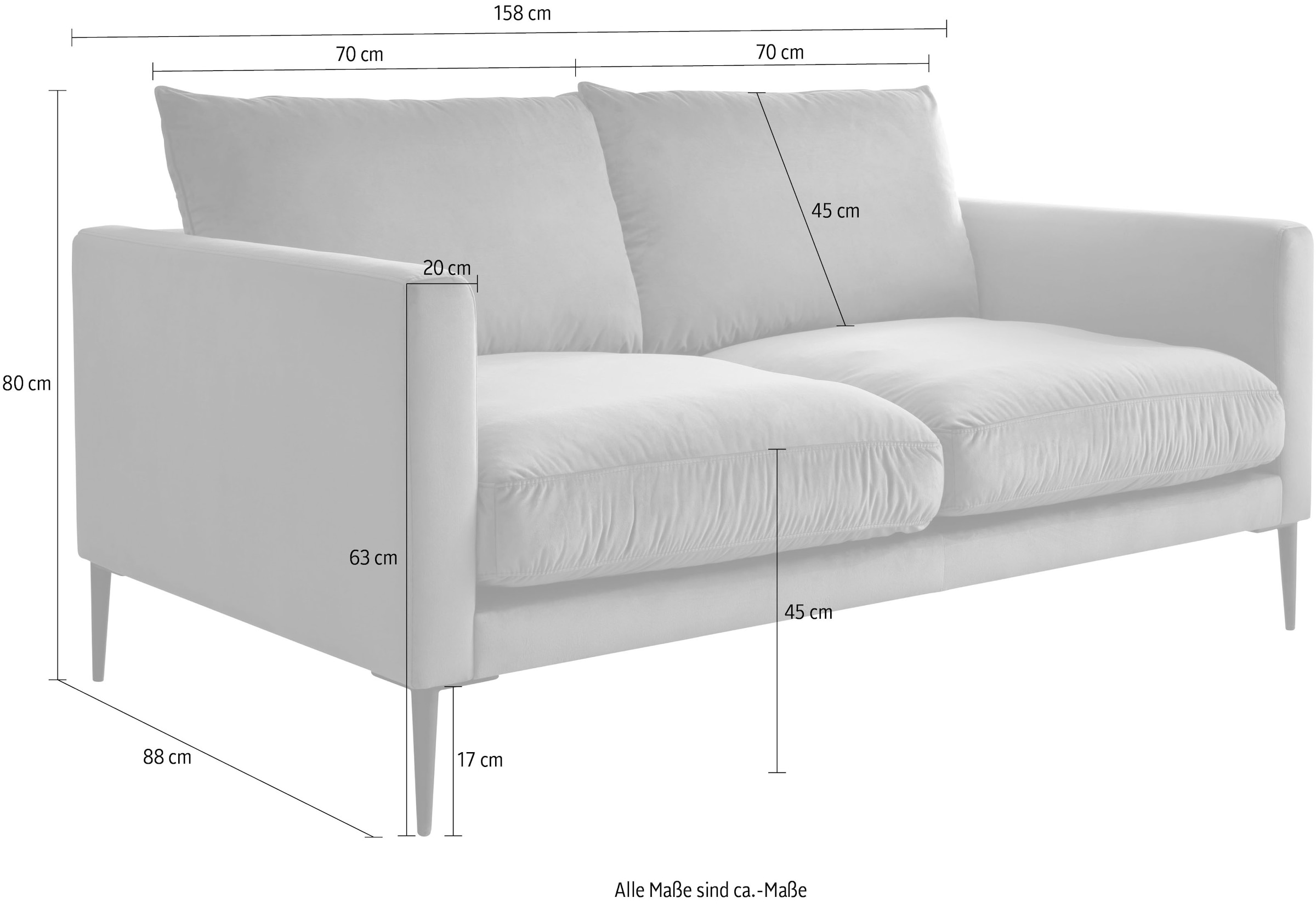 Trends by HG 2-Sitzer »Svea«, mit Metallfuss, frei im Raum stellbar