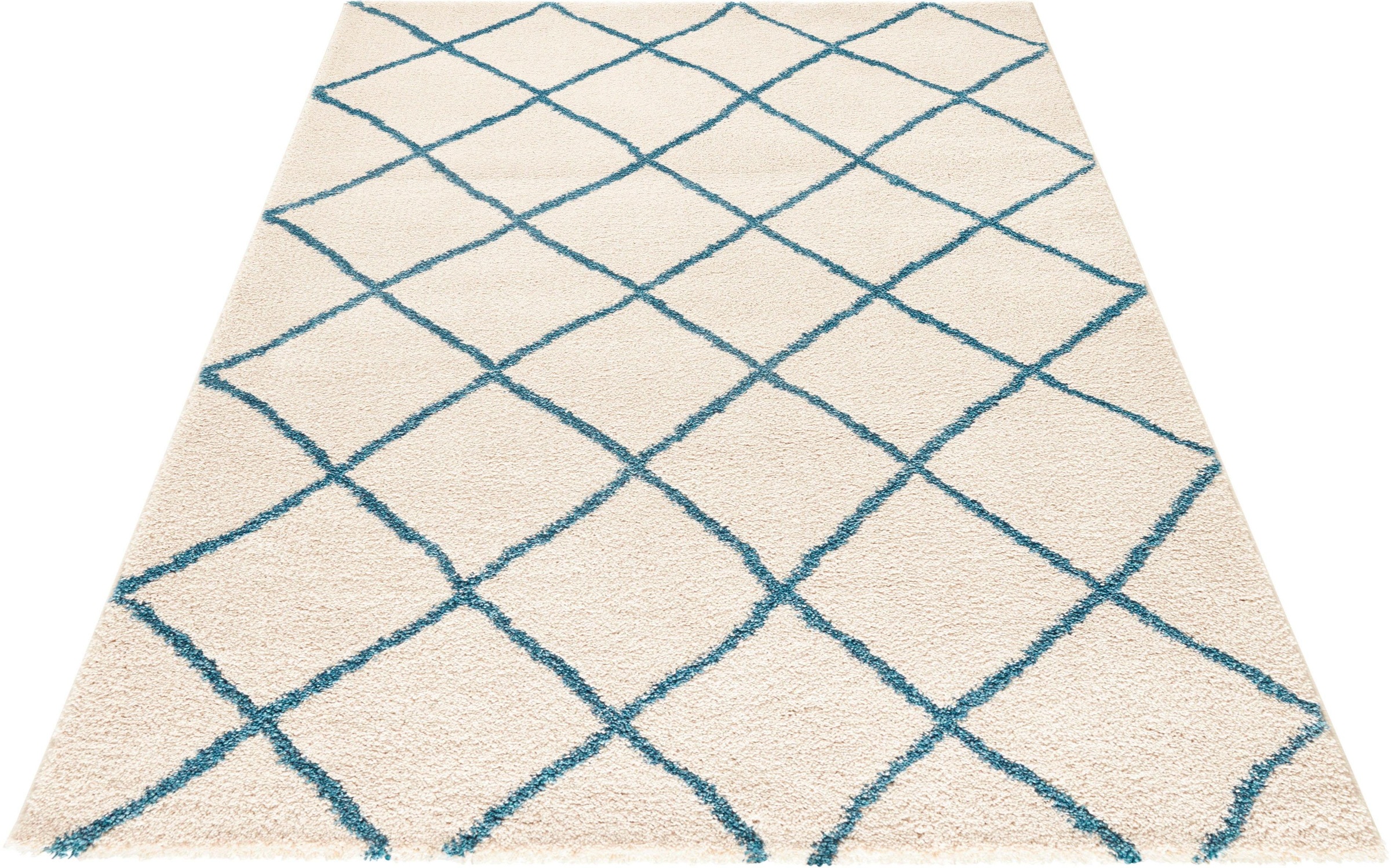 Image of MINT RUGS Teppich »Diva«, rechteckig, 20 mm Höhe, Rauten Design, Allover Design, weicher Flor, Wohnzimmer, Schlafzimmer, Arbeitszimmer, Robust, Pflegeleicht bei Ackermann Versand Schweiz