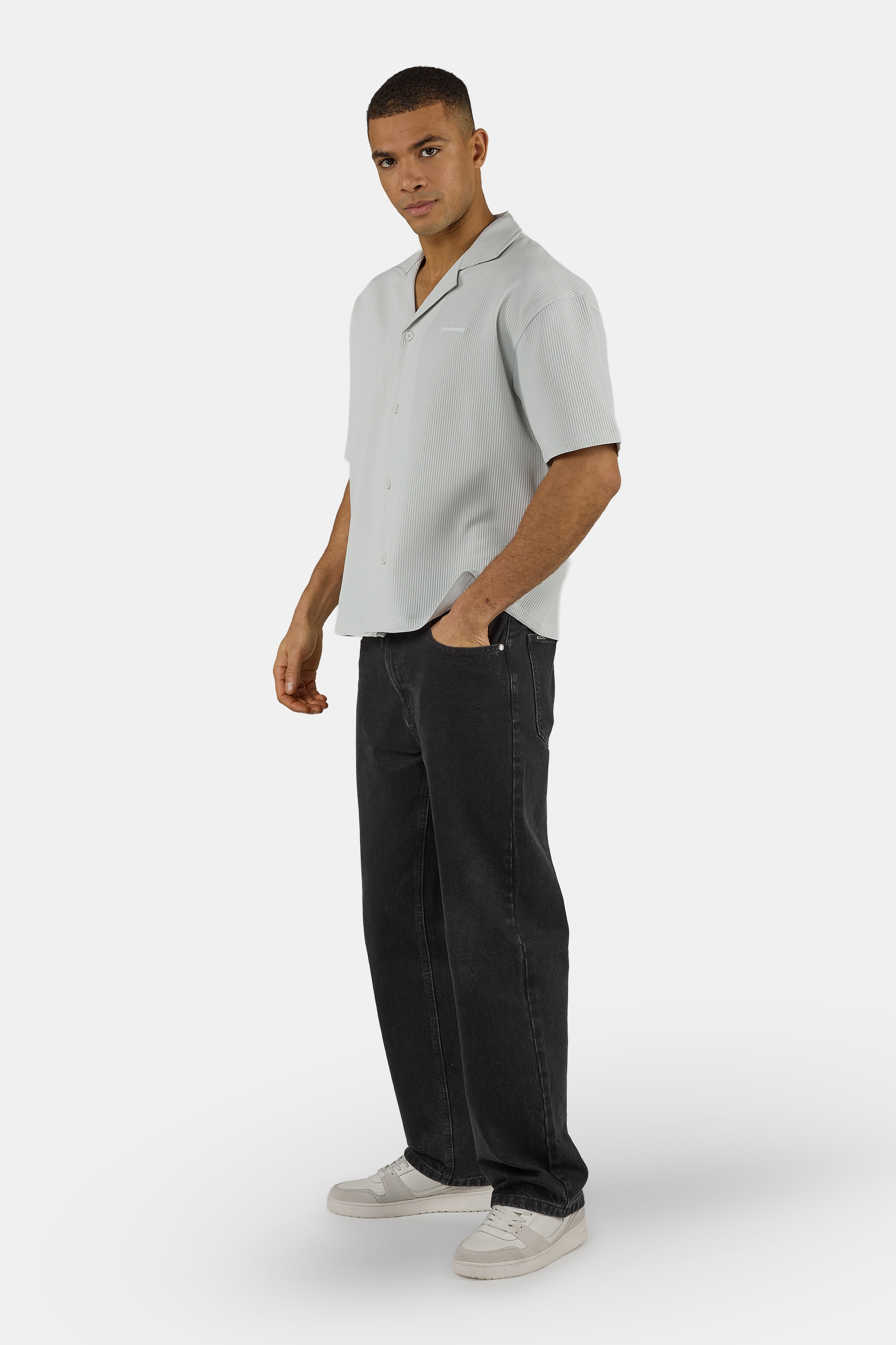 PEGADOR Chemise à manches courtes »TROY PLISSEE SUMMER SHIRT« mélange coton, coupe régulière