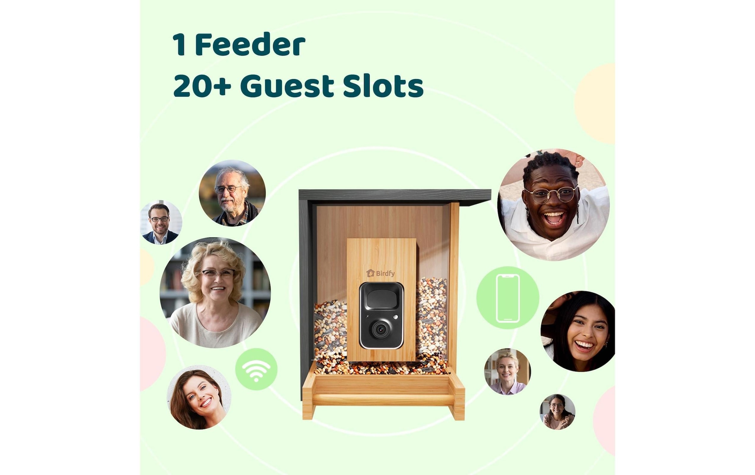Birdfy Distributeur de nourriture »FSC Bambus Mini Solar«