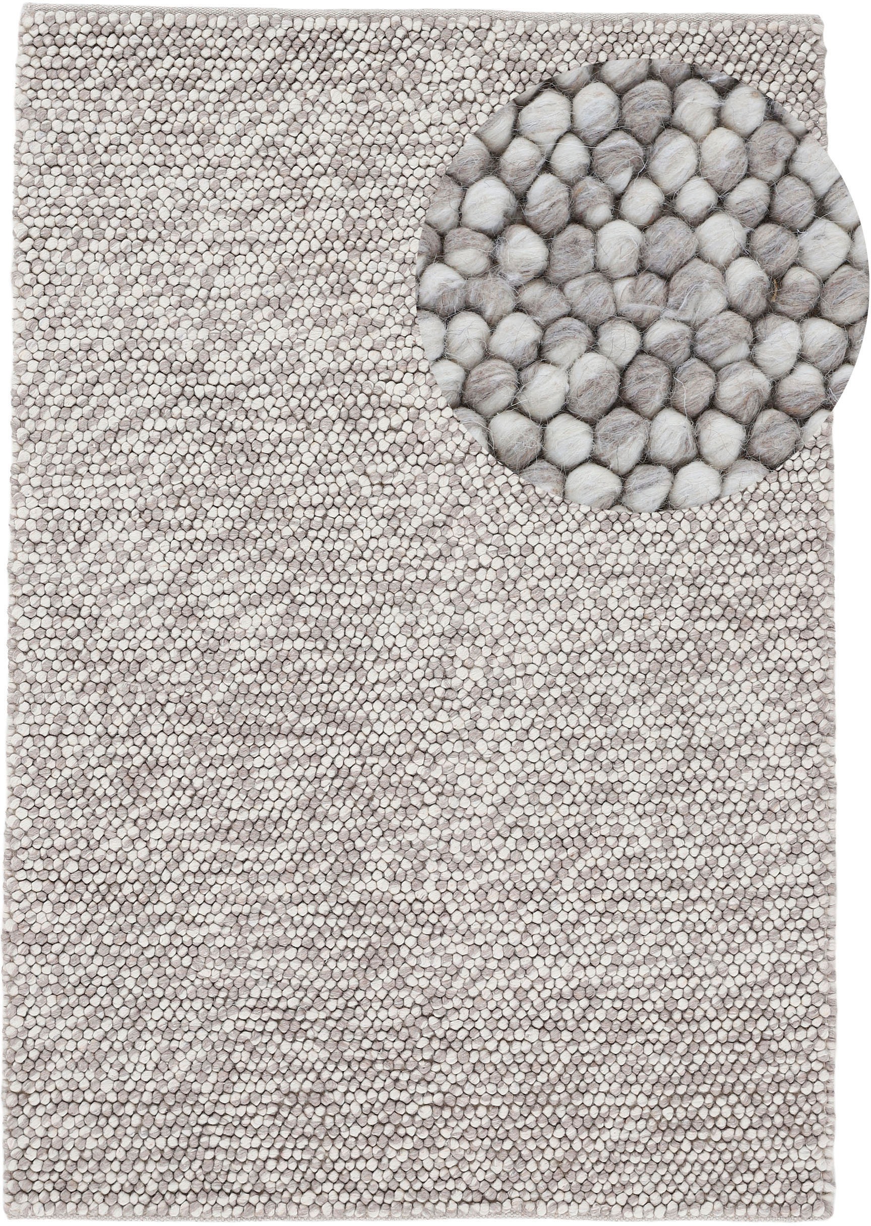 Image of carpetfine Teppich "Calo" rechteckig 16 mm Höhe Handweb Teppich, Uni Farben, meliert, handgewebt, 70% Wolle