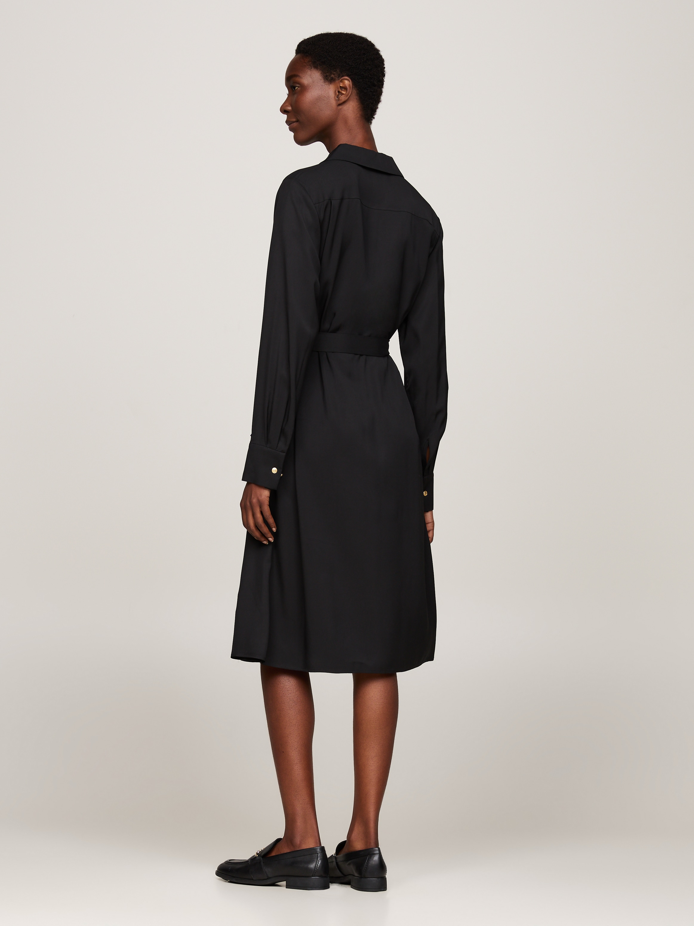 Tommy Hilfiger Hemdblusenkleid »FLUID VISCOSE SHIRT DRESS«, fliessende Viskose Qualität