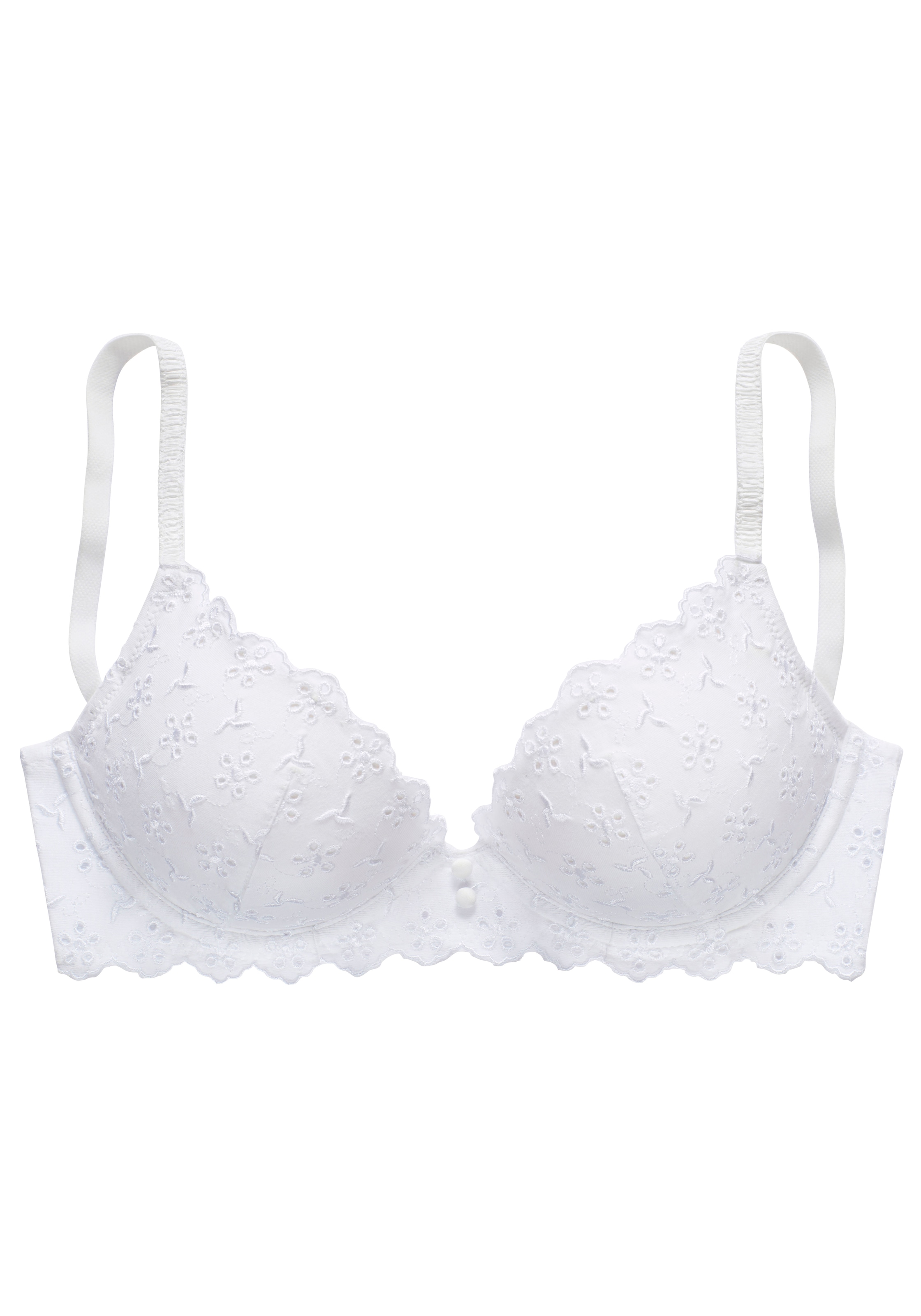 Vivance Push-up-BH, mit Bügel aus weicher Baumwolle mit Lochstickerei, sexy Dessous