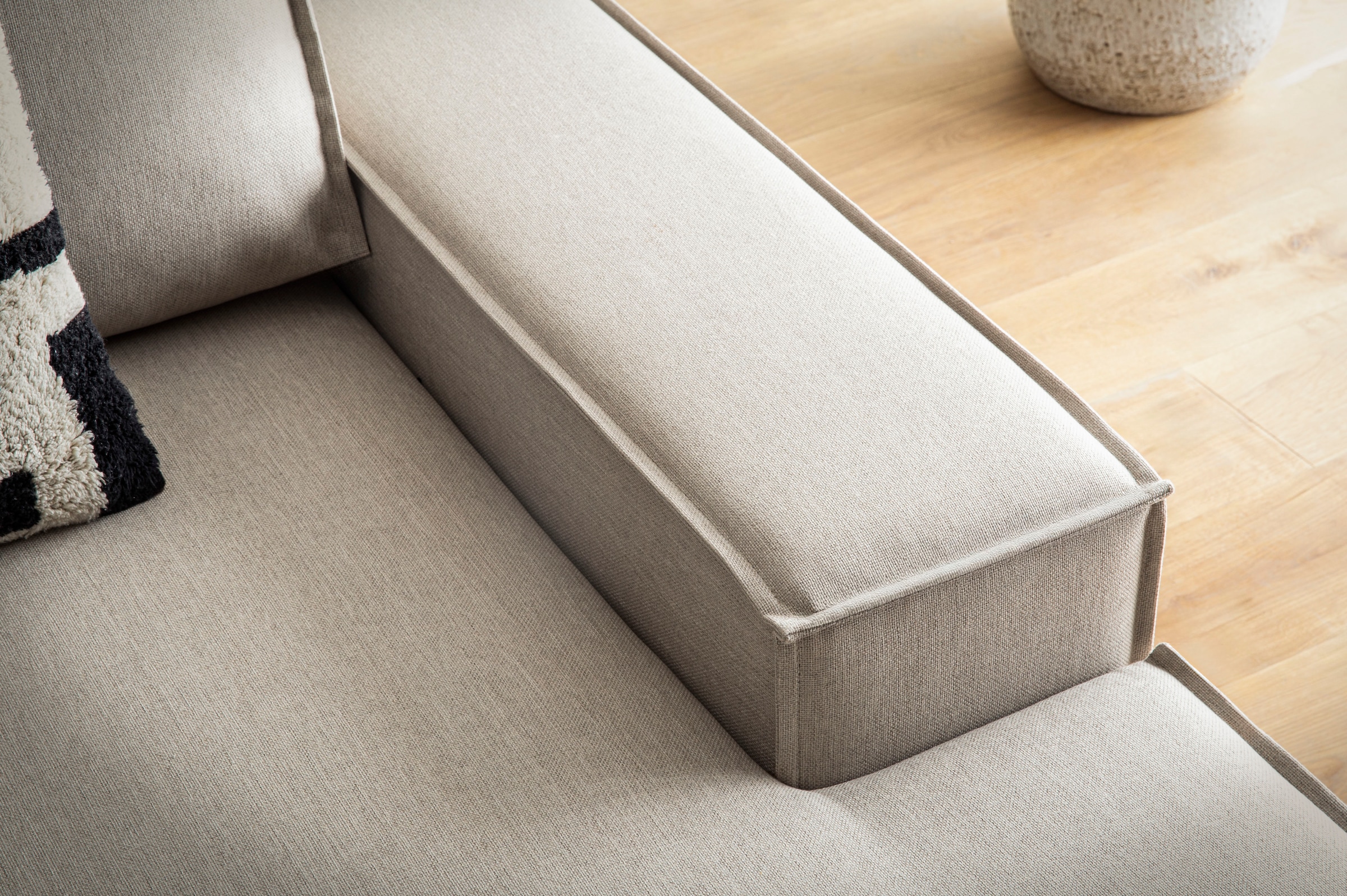 Home affaire Ecksofa »SHERWOOD,  Schlafsofa in L-Form offen (275cm), Cord, Leinenoptik« Schlaffunktion und Bettkasten, Kedernaht, hoher Sitz- & Liegekomfort,