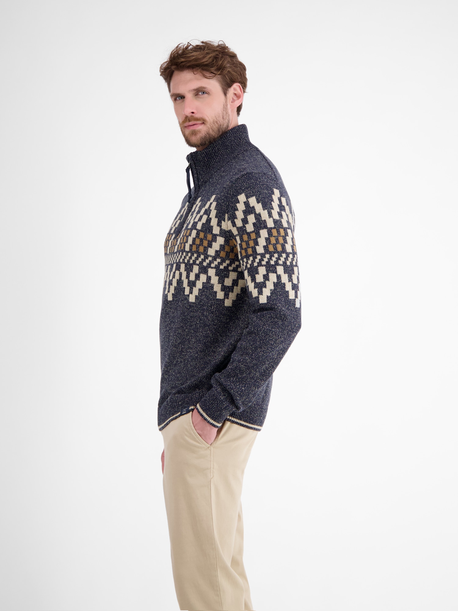 LERROS Norwegerpullover »LERROS Herren-Troyer mit Norwegermuster«