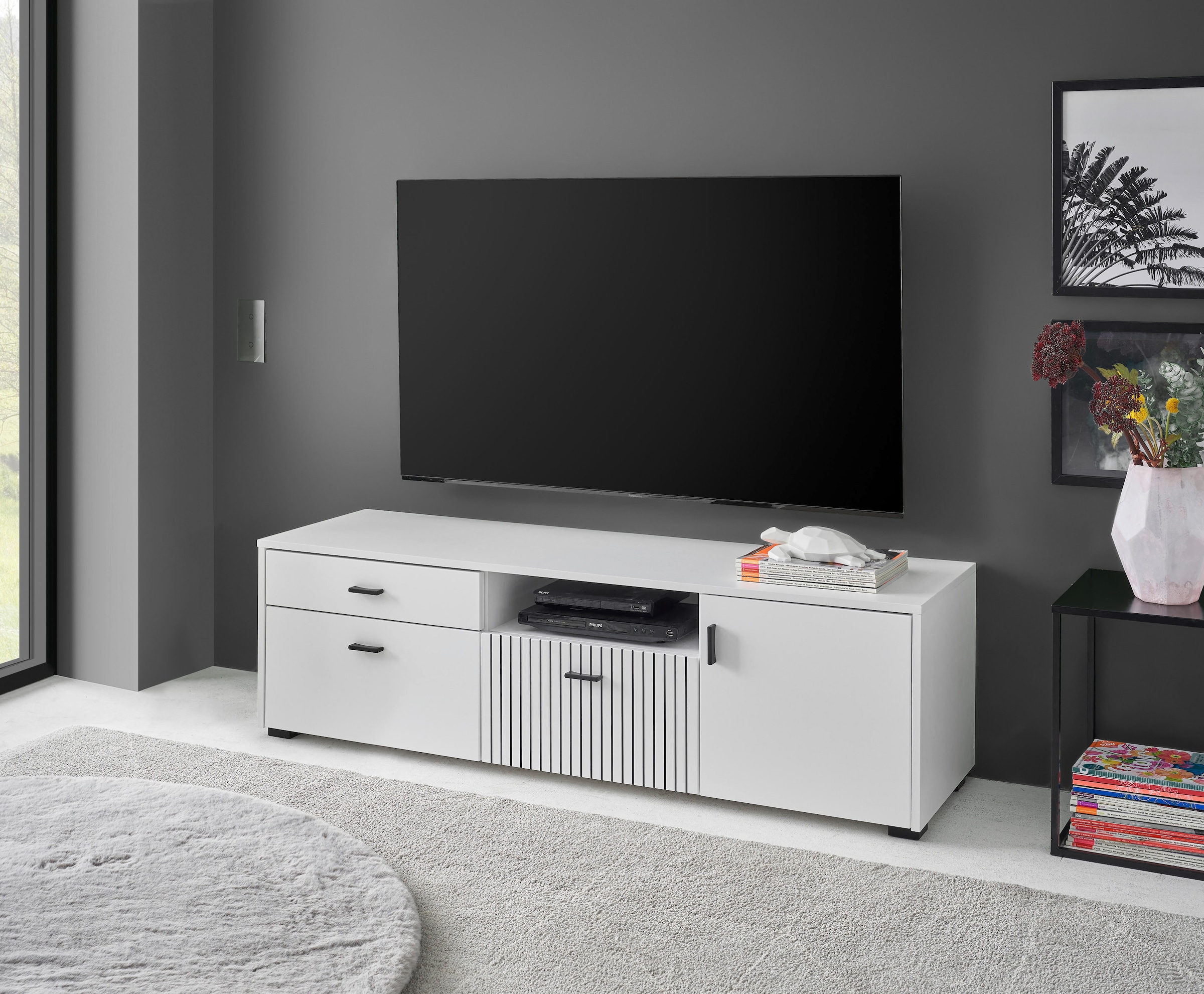 Image of Home affaire Lowboard "Hudson" in moderner Trendfarbe, Griffe aus Metall (Schwarz), Breite 150 cm