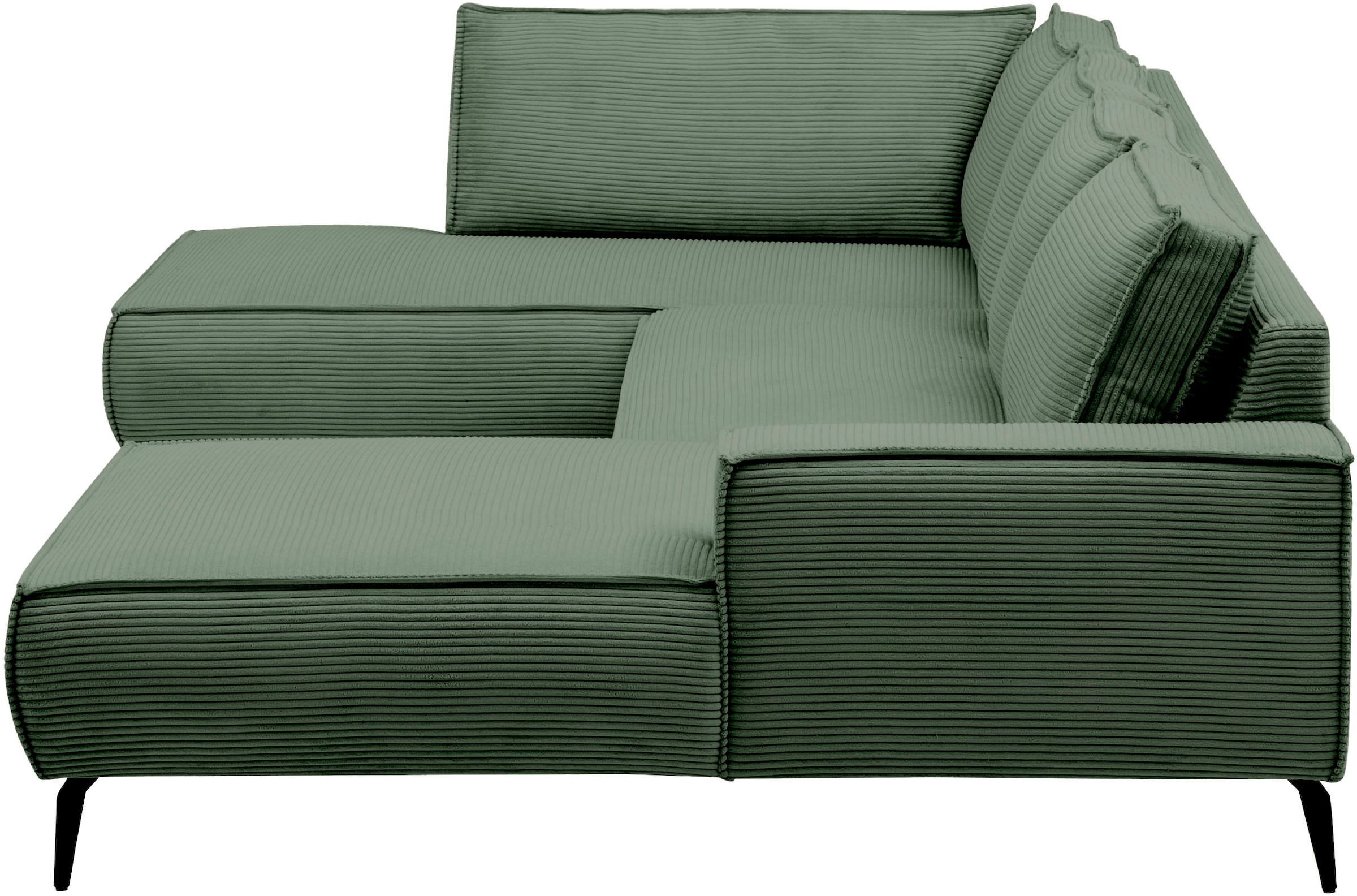 GOODproduct Paysage de salon »TVINNU, moderne U-Form, Couch in Cord oder Webstoff in Leinenoptik« Recamiere rechts/links, schwarze Metallfüsse, bequeme Sitz-/Liegefläche