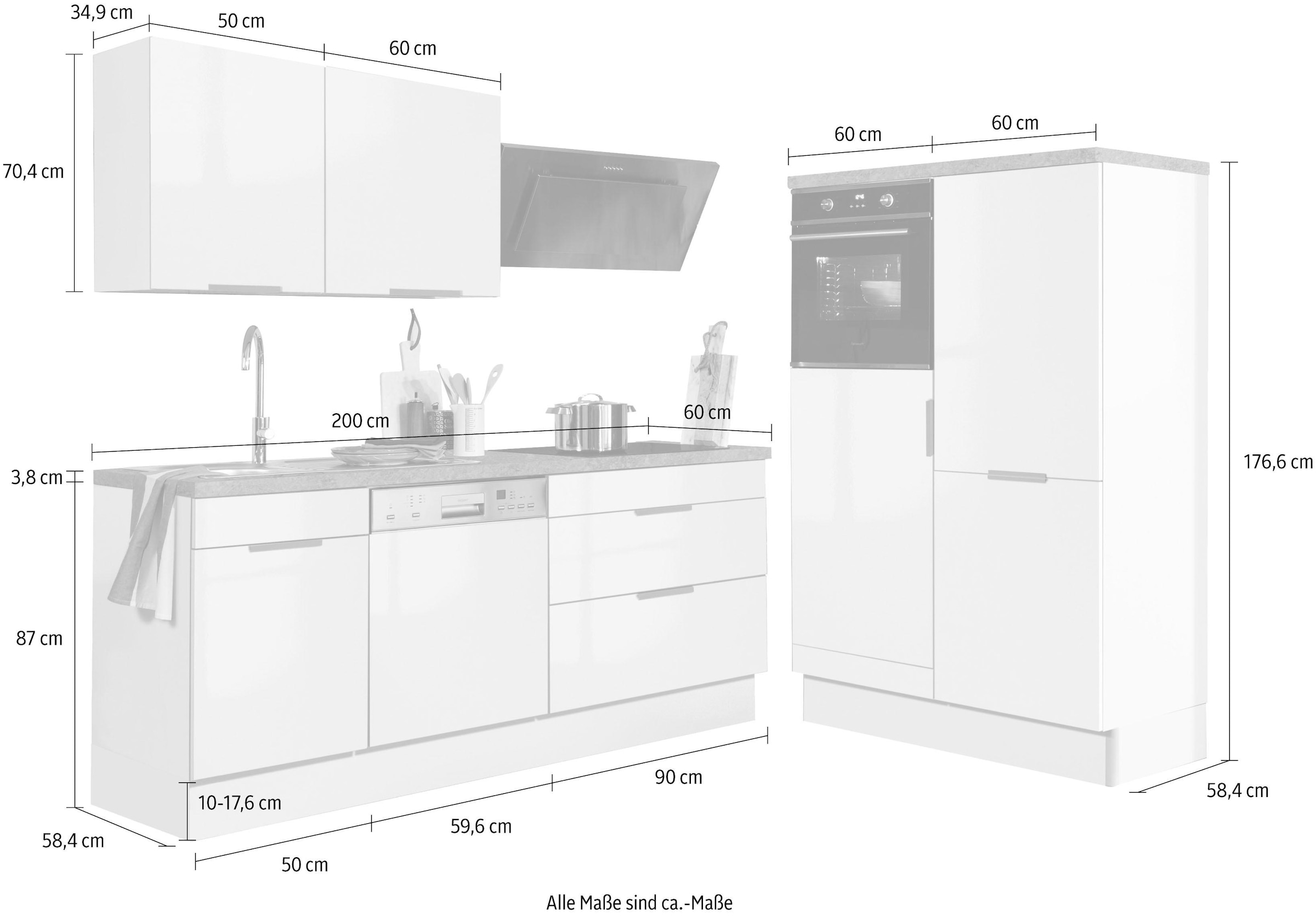 OPTIFIT Küchenzeile »Tara«, ohne E-Geräte, mit Vollauszug und Soft-Close-Funktion, Breite 320 cm