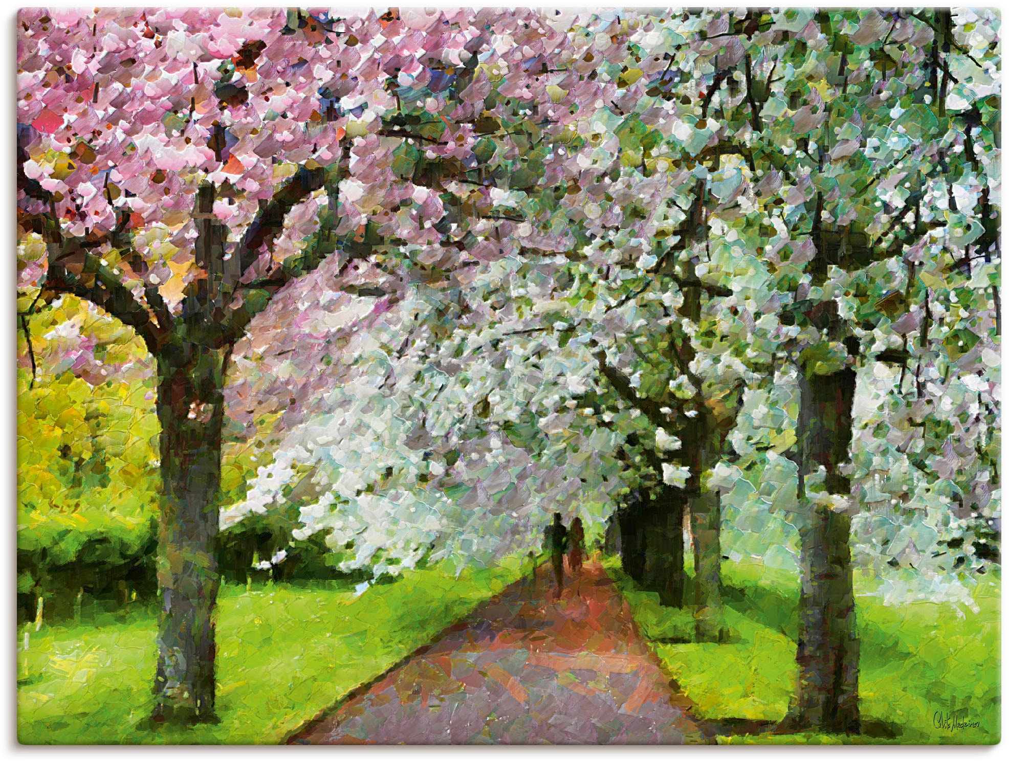 Image of Artland Leinwandbild "Blühende Kirschen" Baumbilder 1 Stk. tlg. auf Holzrahmen gespannt