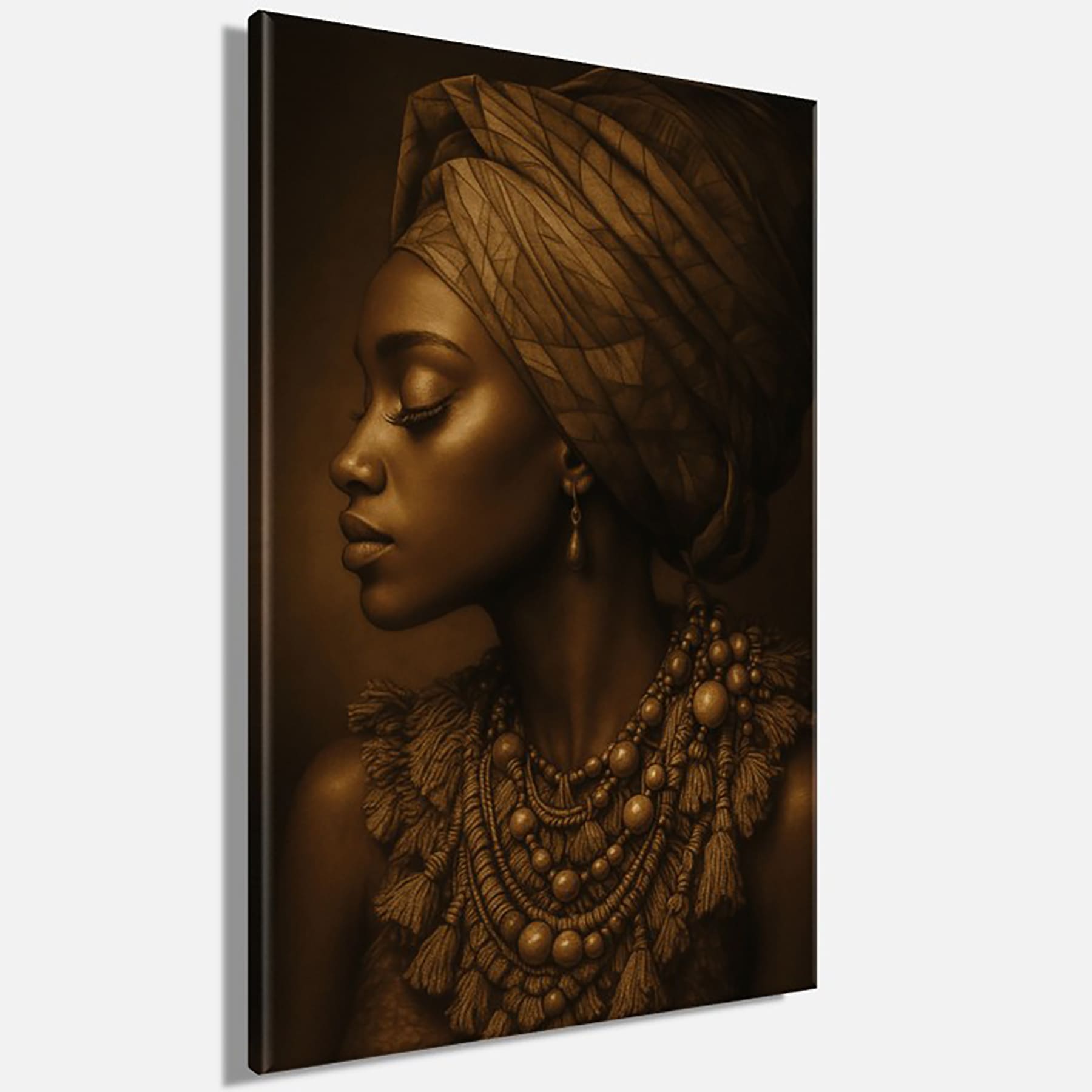 Bönninghoff Leinwandbild »Wandbild AFRIKANISCHE FRAU 78x118 cm – Leinwandbild Keilrahmen Deko« Afrika | Frau | Portrait 1 Stk. tlg. auf Keilrahmen gespannt