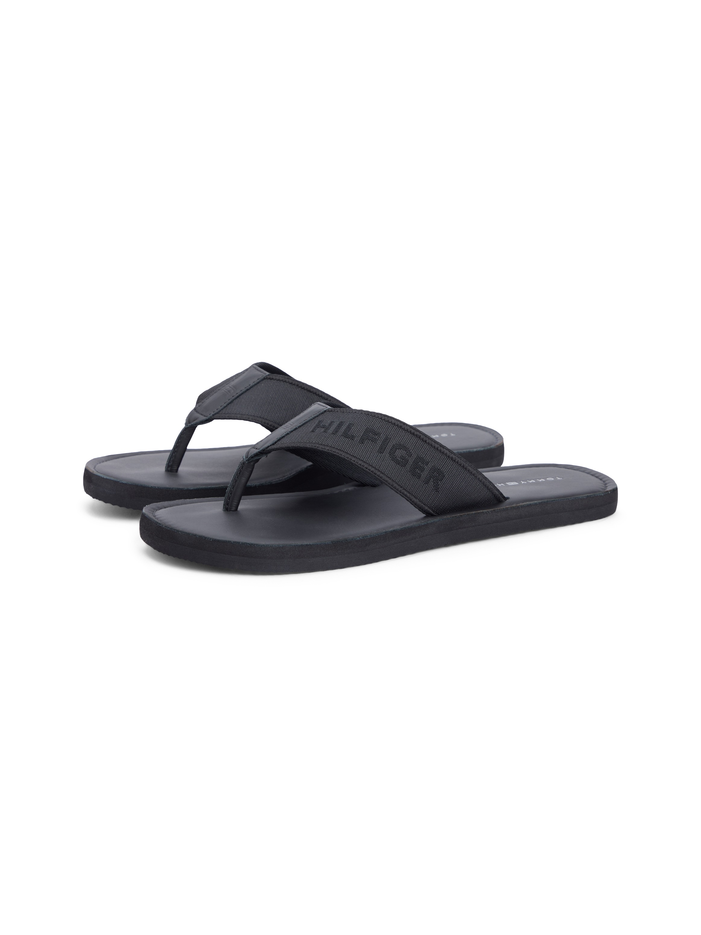 Image of Tommy Hilfiger Zehentrenner "HILFIGER LEATHER BEACH SANDAL" Sommerschuh, Flat mit modischer Logostickerei