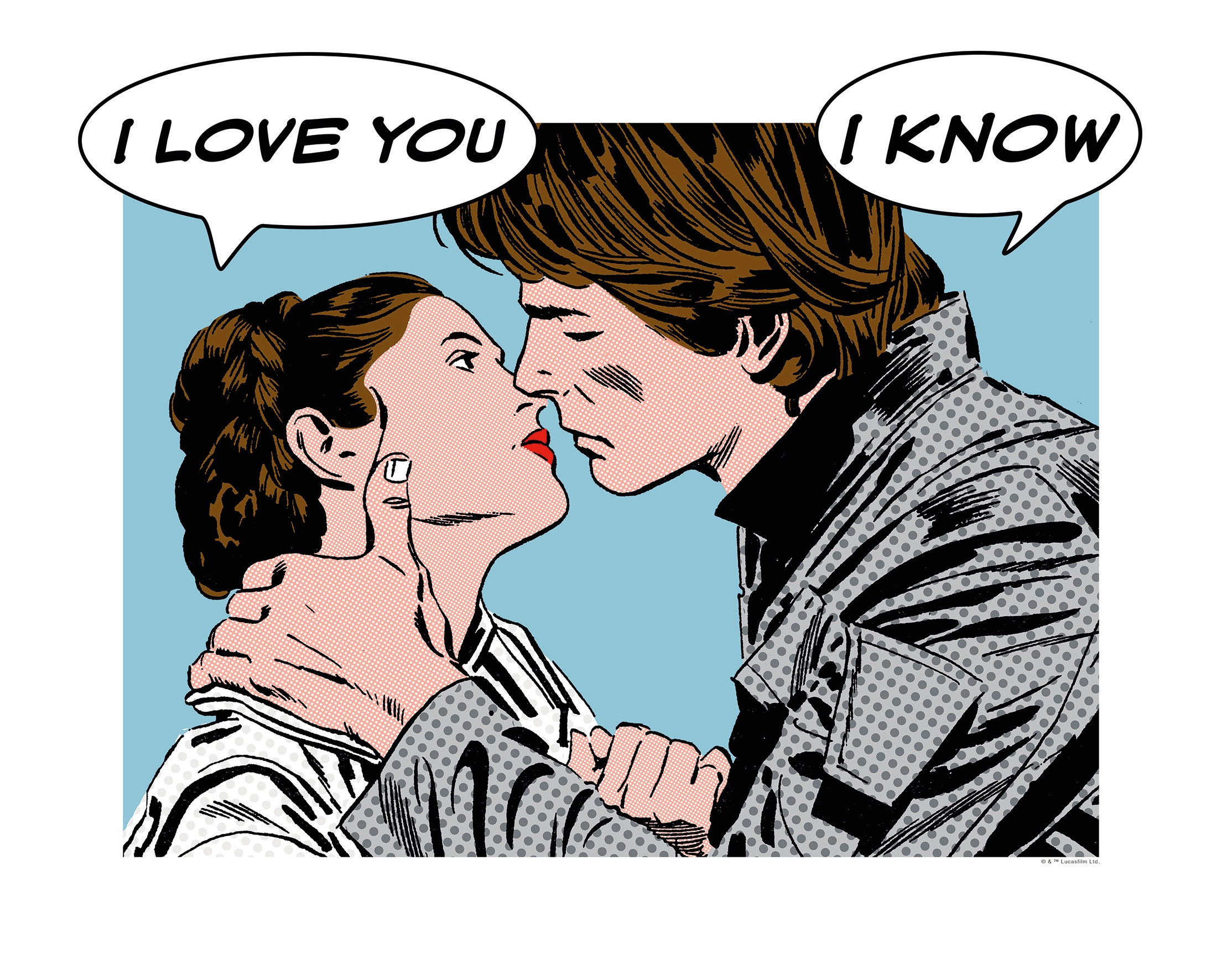Image of Komar Bild "Star Wars Classic Comic Quote Leia Han" Star Wars 1 Stk. tlg. Wandbild zur Dekoration im Kinderzimmer - ohne Rahmen