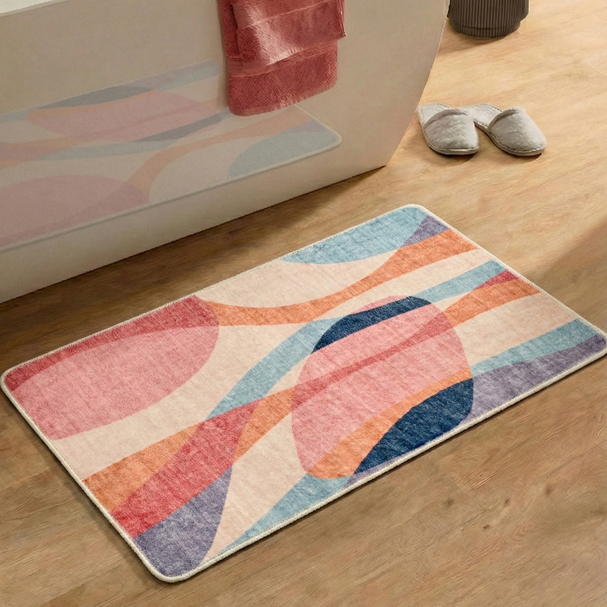 Image of Gino Falcone Badematte "Aquata GF-170, Badvorleger, Badezimmer Teppich" Höhe 5 mm rutschhemmend beschichtet fussbodenheizungsgeeignet Badteppich, bedruckt, modernes Design, rechteckig