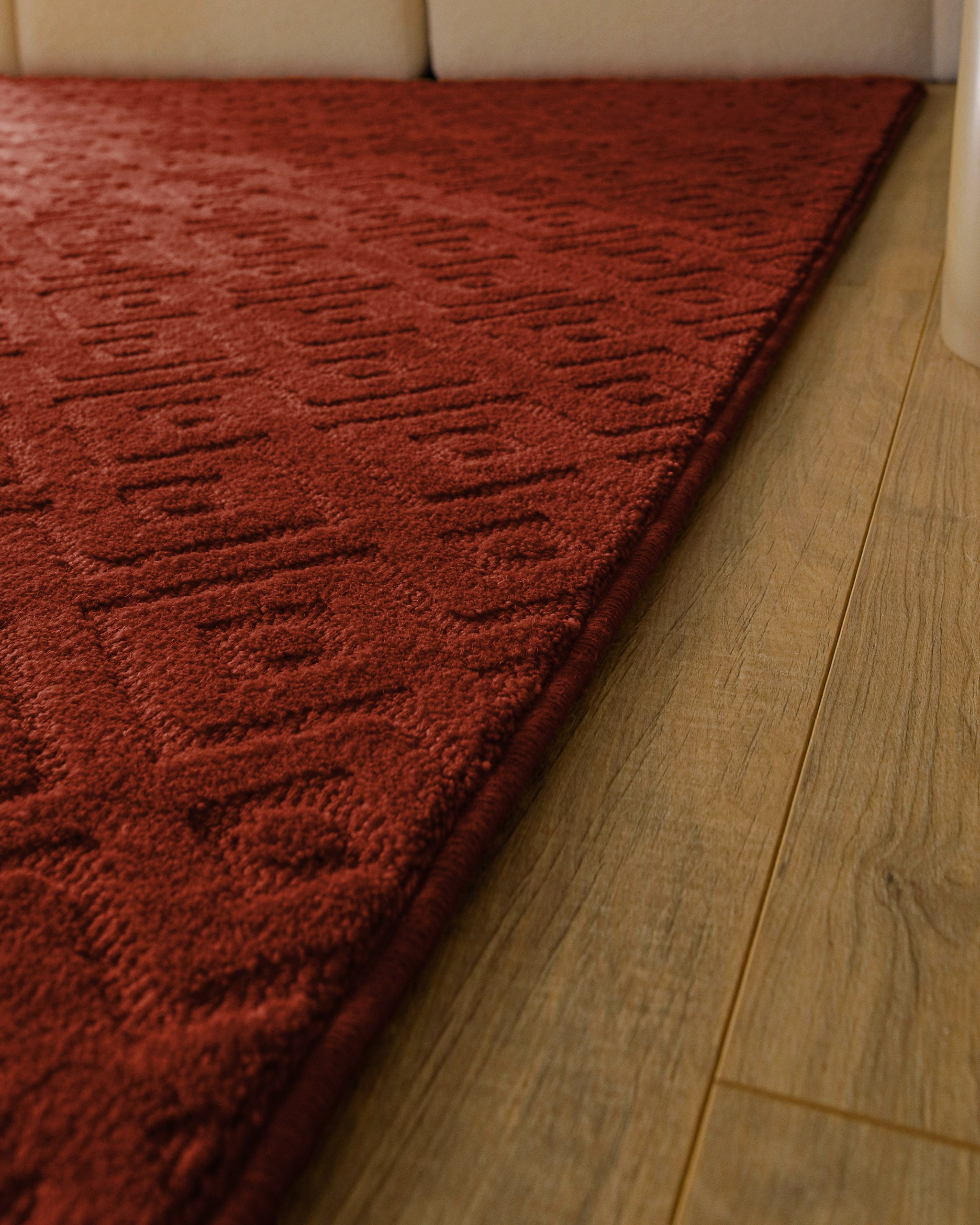 Wecon home Tapis »Castello TWO« Rectangulaire 7 mm Höhe Schurwolle, Kurzflor mit Hoch-Tief-Effekt, Wohnzimmer, Rautenmuster