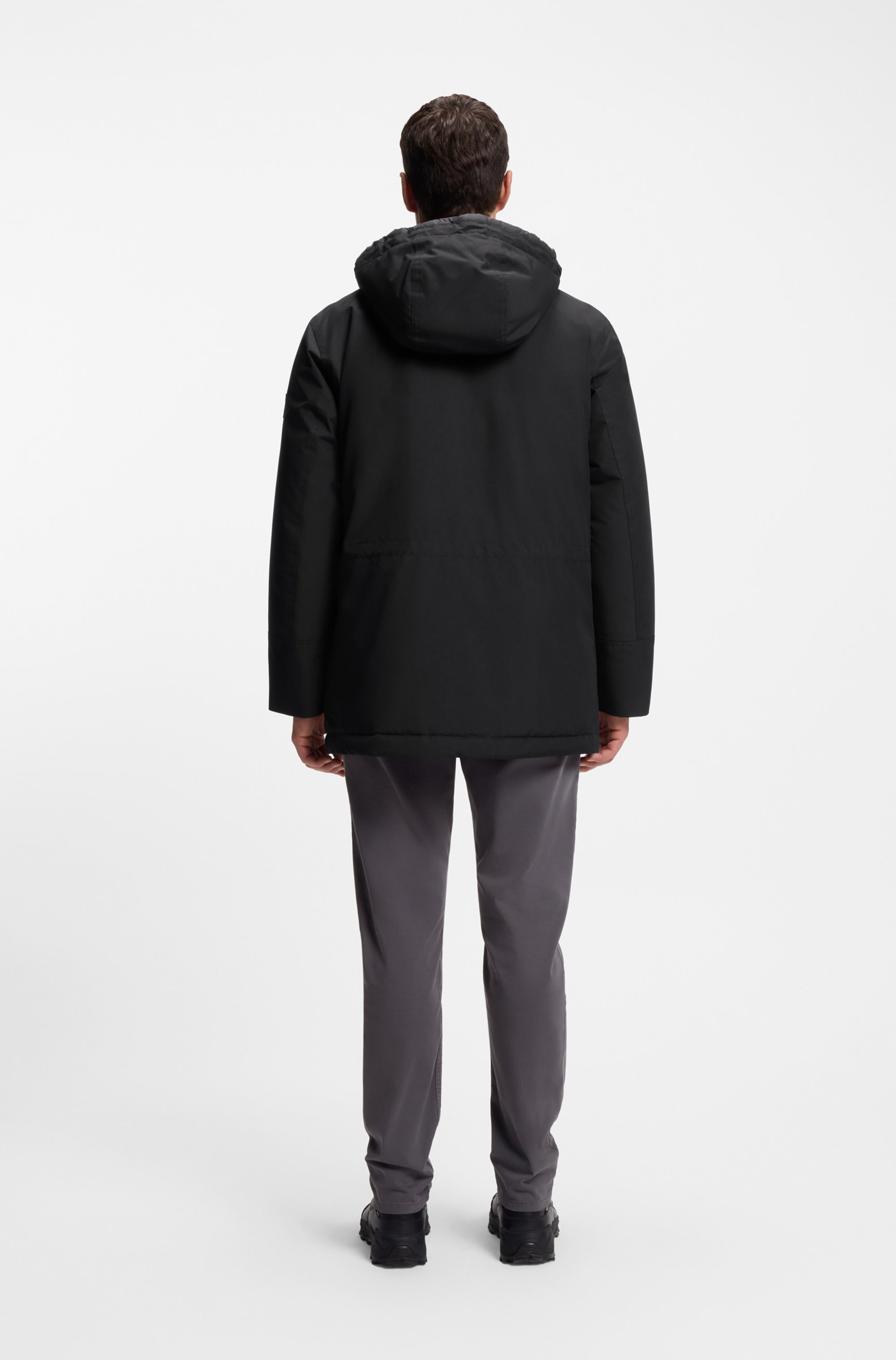 BOSS ORANGE Parka »Osiass«, mit Kapuze, relaxed fit, mit wattierter Kapuze, verdeckter Reissverschluss