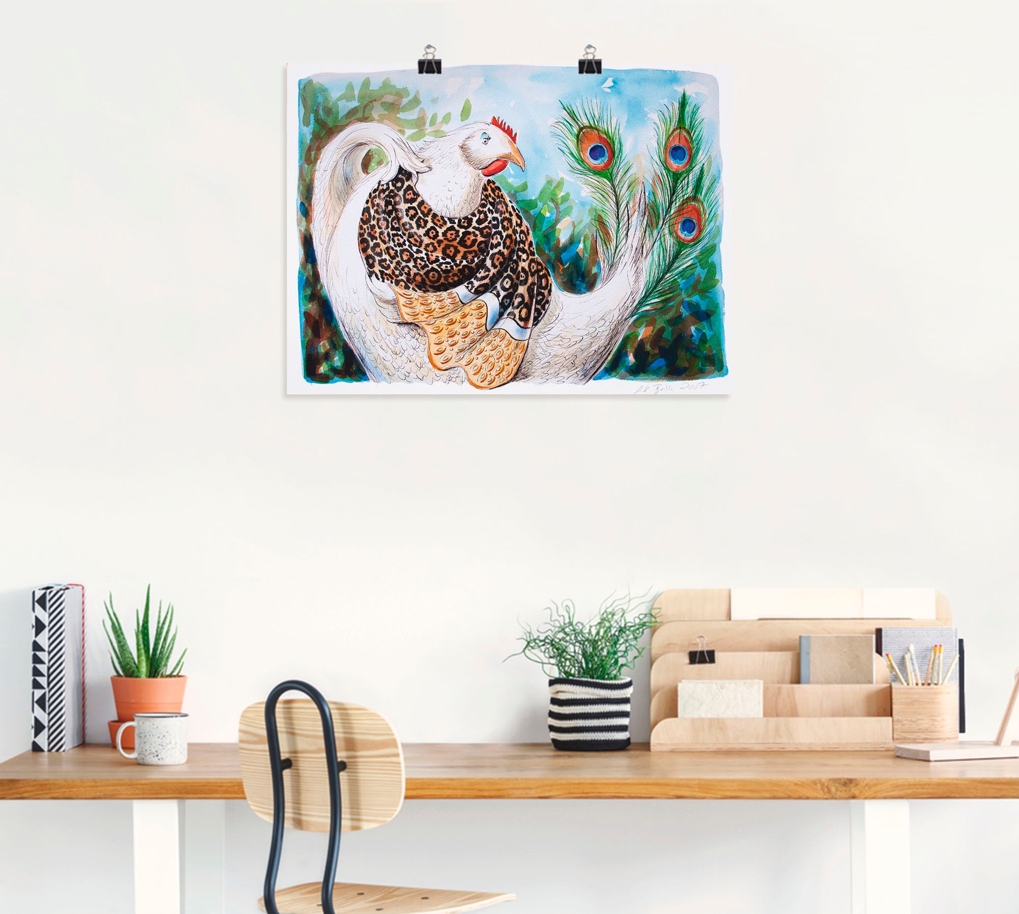 Image of Artland Wandbild »Eitles Huhn«, Vögel, (1 St.), in vielen Grössen & Produktarten -Leinwandbild, Poster, Wandaufkleber / Wandtattoo auch für Badezimmer geeignet bei Ackermann Versand Schweiz