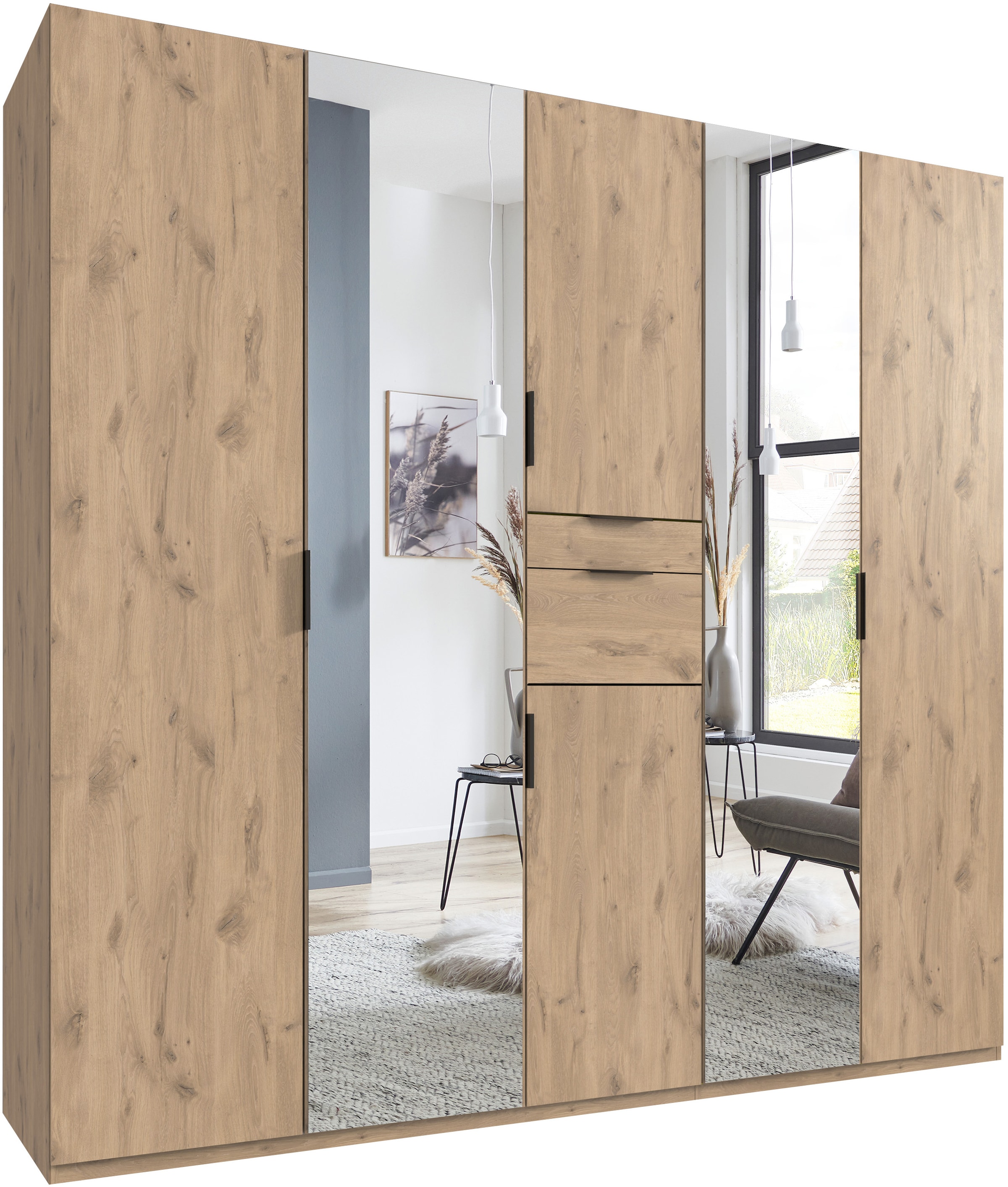 Wimex Drehtürenschrank »Moldau«, mit 2 Spiegeltüren und Accessoire Schublade, 225cm oder 270cm breit