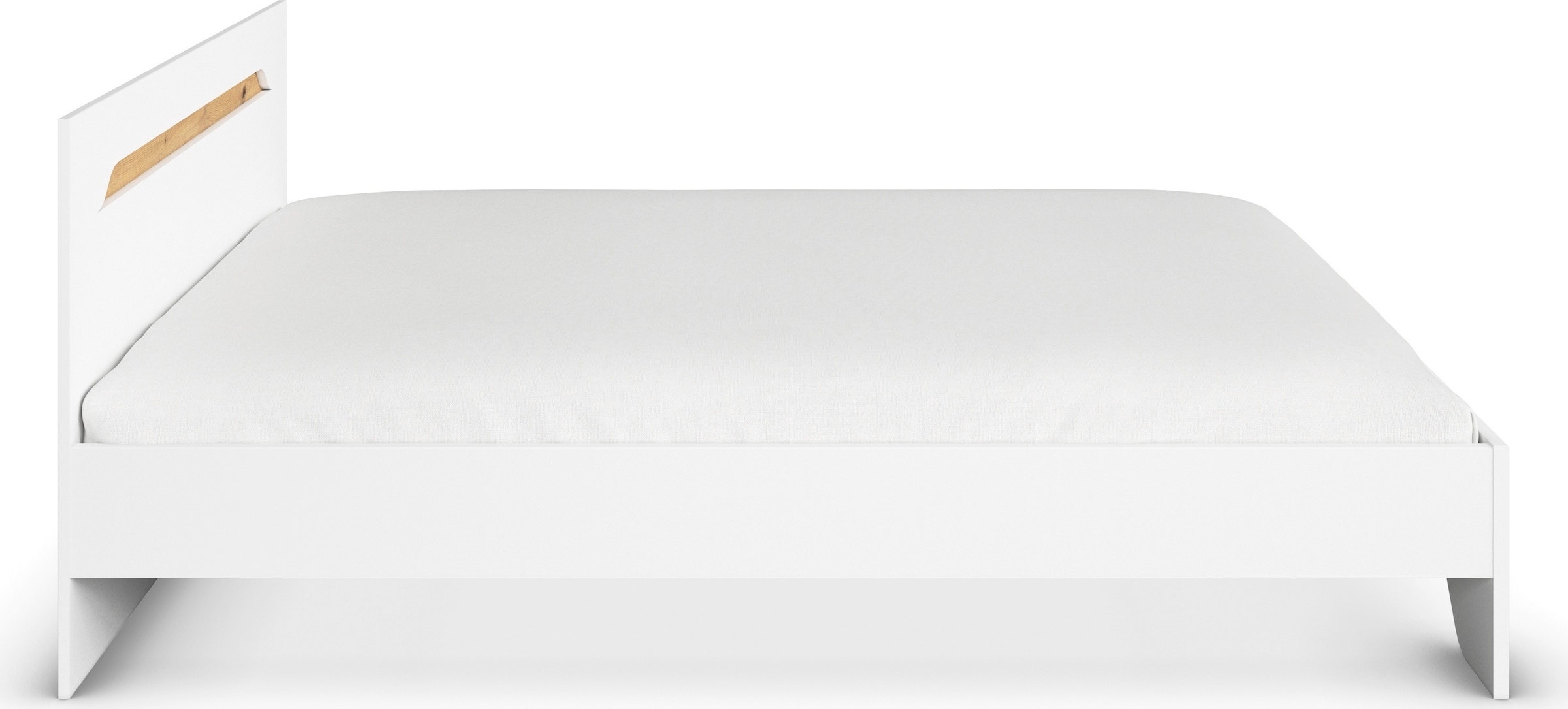GOODproduct Bett »Doppelbett Holzbett Futonbett AGORDO« Liegefläche: 180x200 cm,  mit stilvoller Kopfteil-Absetzung in Eiche Artisan MADE IN GERMANY
