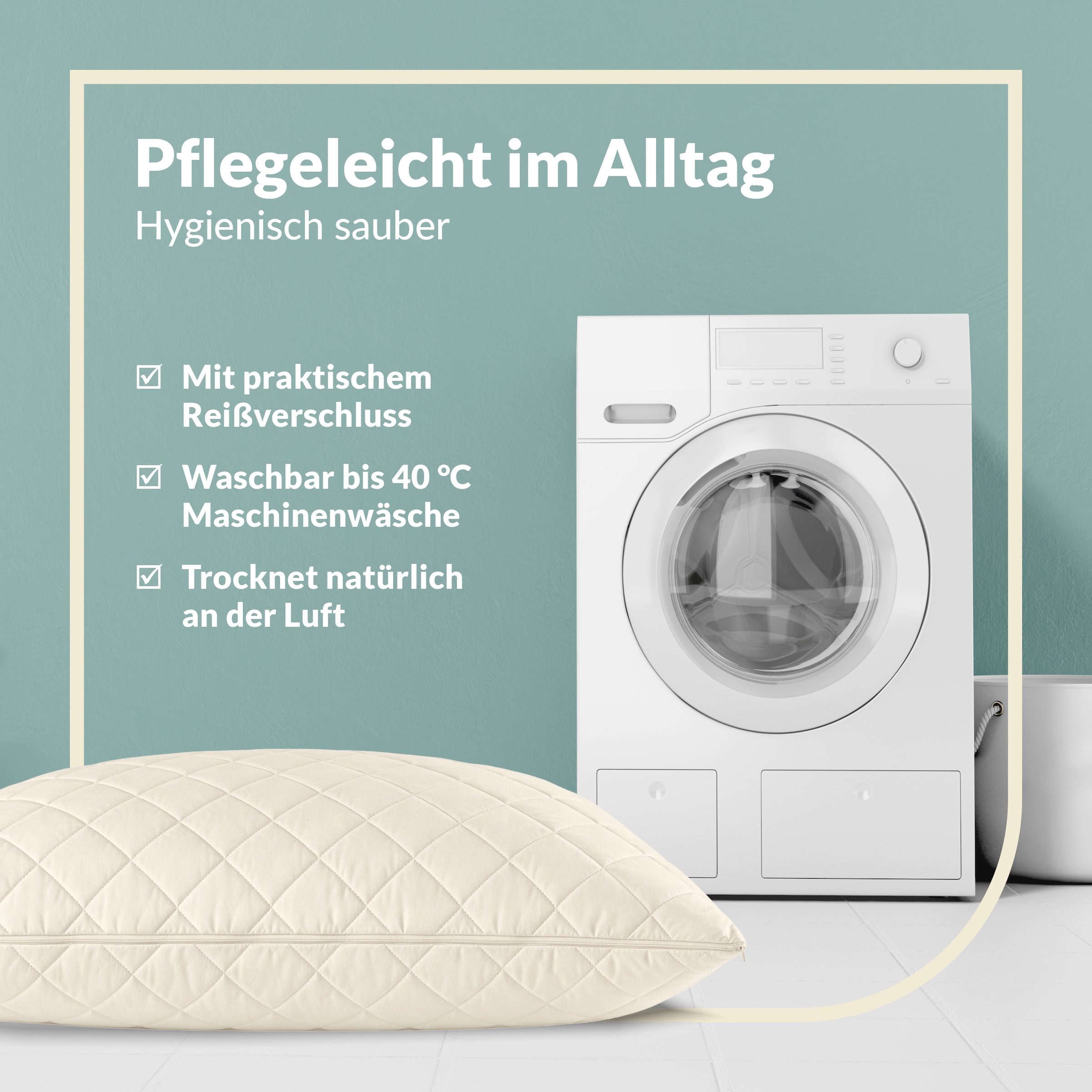 fan Oreiller en fibres naturelles »Gobi, Kopfkissen in 40x80 & 80x80 cm, Made in Germany« Füllung: 97 laine 3 autres fibres 1 cuis tlg. Housse de coussin en coton matelassée avec poil de chameau, rembourrage en laine