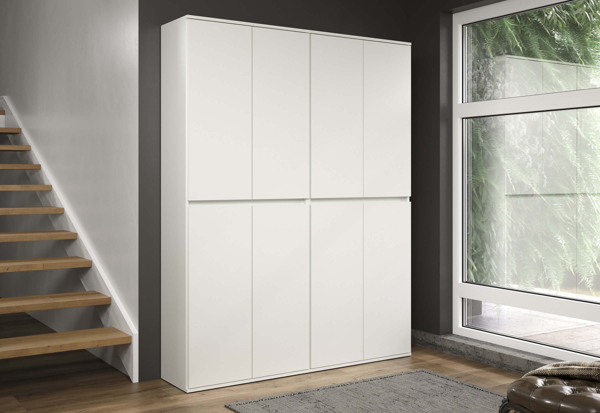 INOSIGN Garderoben-Set »Novara«, (Komplett-Set, 2 St.), Garderobenschränke mit insgesamt 16 Fächern - (B/T/H) 148/34/191 cm