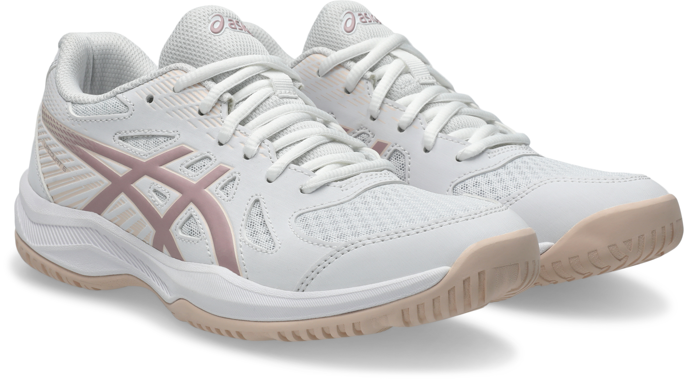 Asics, Unisex, Hallenschuh »UPCOURT 6« besonders geeignet für Handball und Volleyball, weiß, morganite, 40,5, Bequemer Hallenschuh von Asics