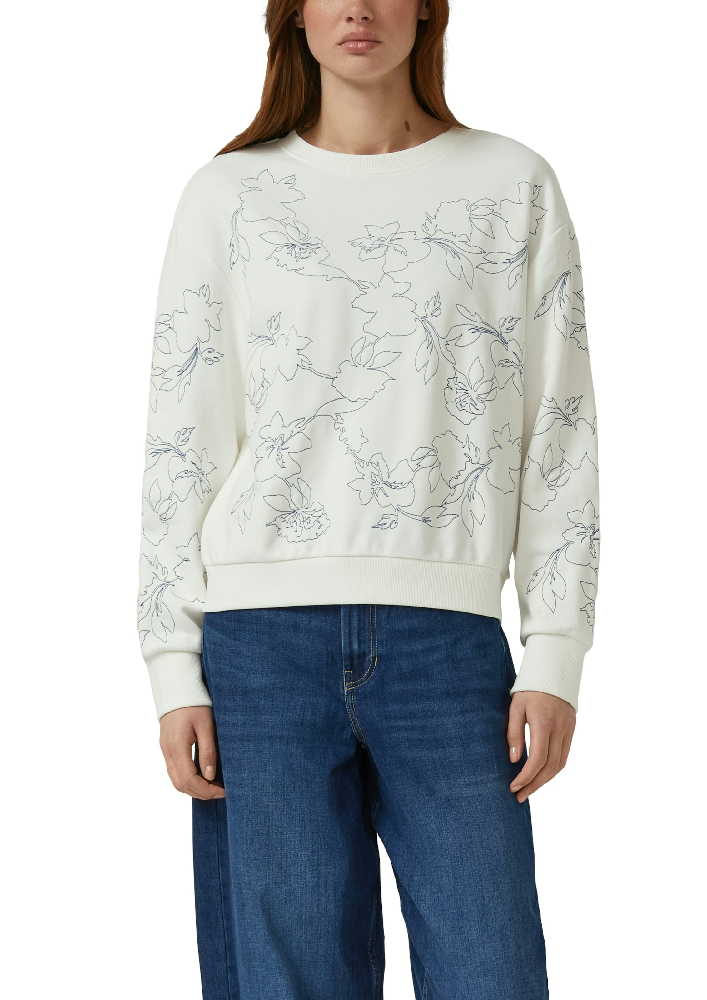 Image of s.Oliver Sweater, mir floraler Stickerei