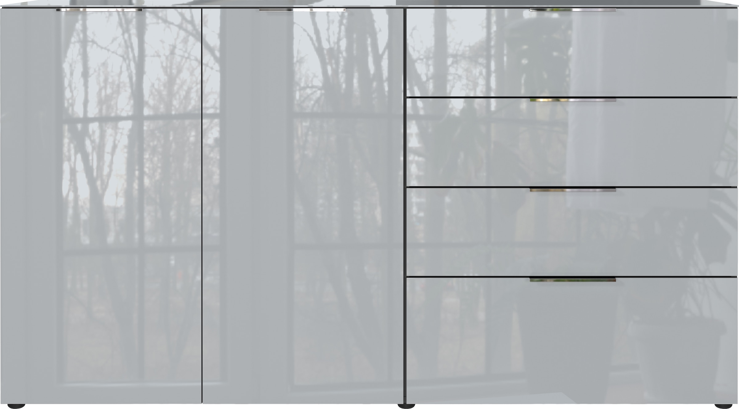 GERMANIA Sideboard »Oakland«, in 2 Breiten, Fronten und Oberboden mit Glasauflage