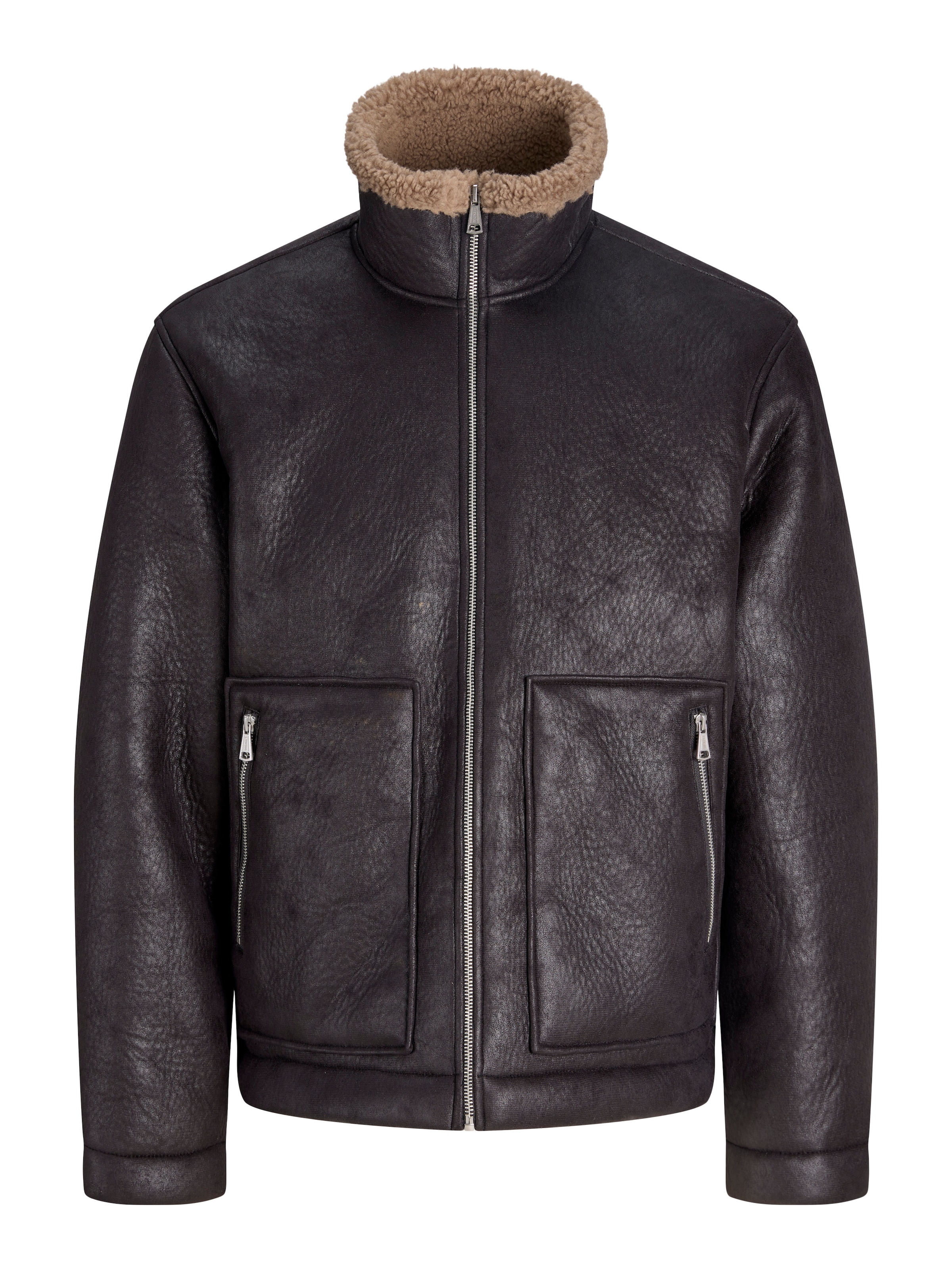 Jack & Jones Pilotenjacke »JORSALAMANCO FLIGHT JACKET SN« Polyester, Innenkragen mit Teddy Material